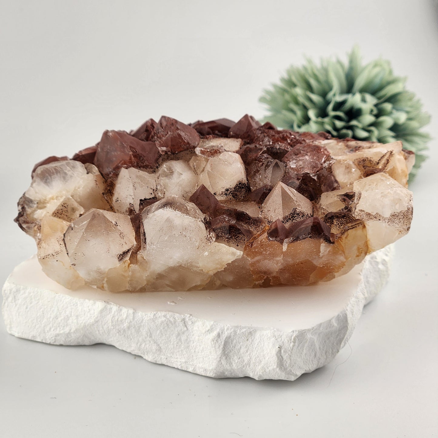 Red Calcite With Quartz Specimen