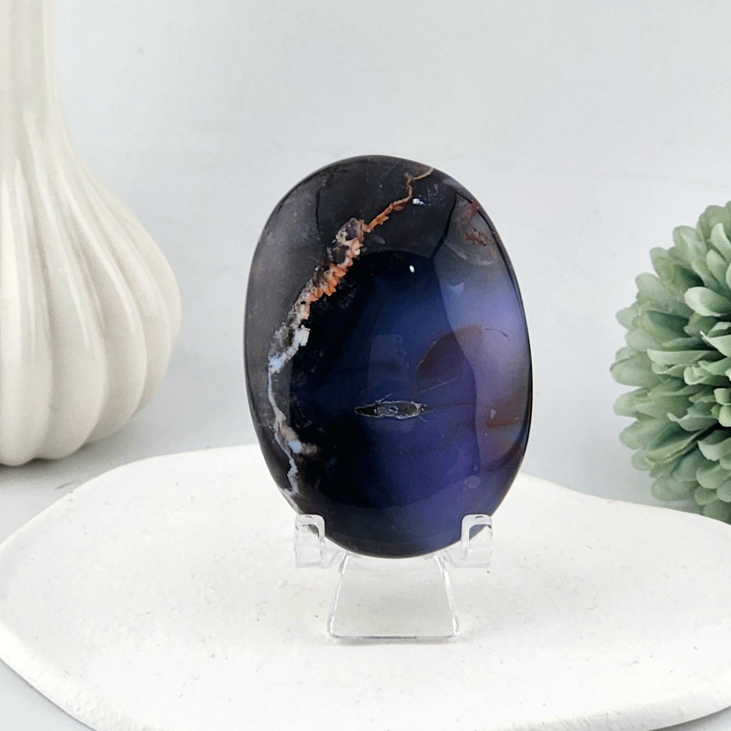 Blue Flower Agate Palmstone