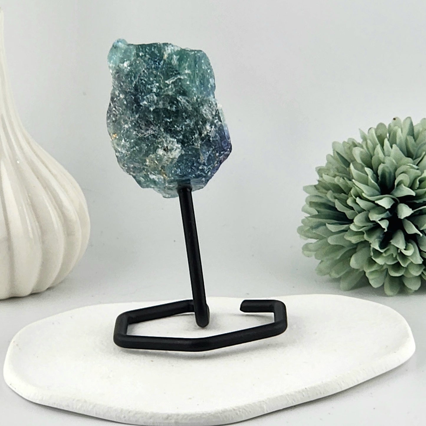 Fluorite Raw On Black Stand