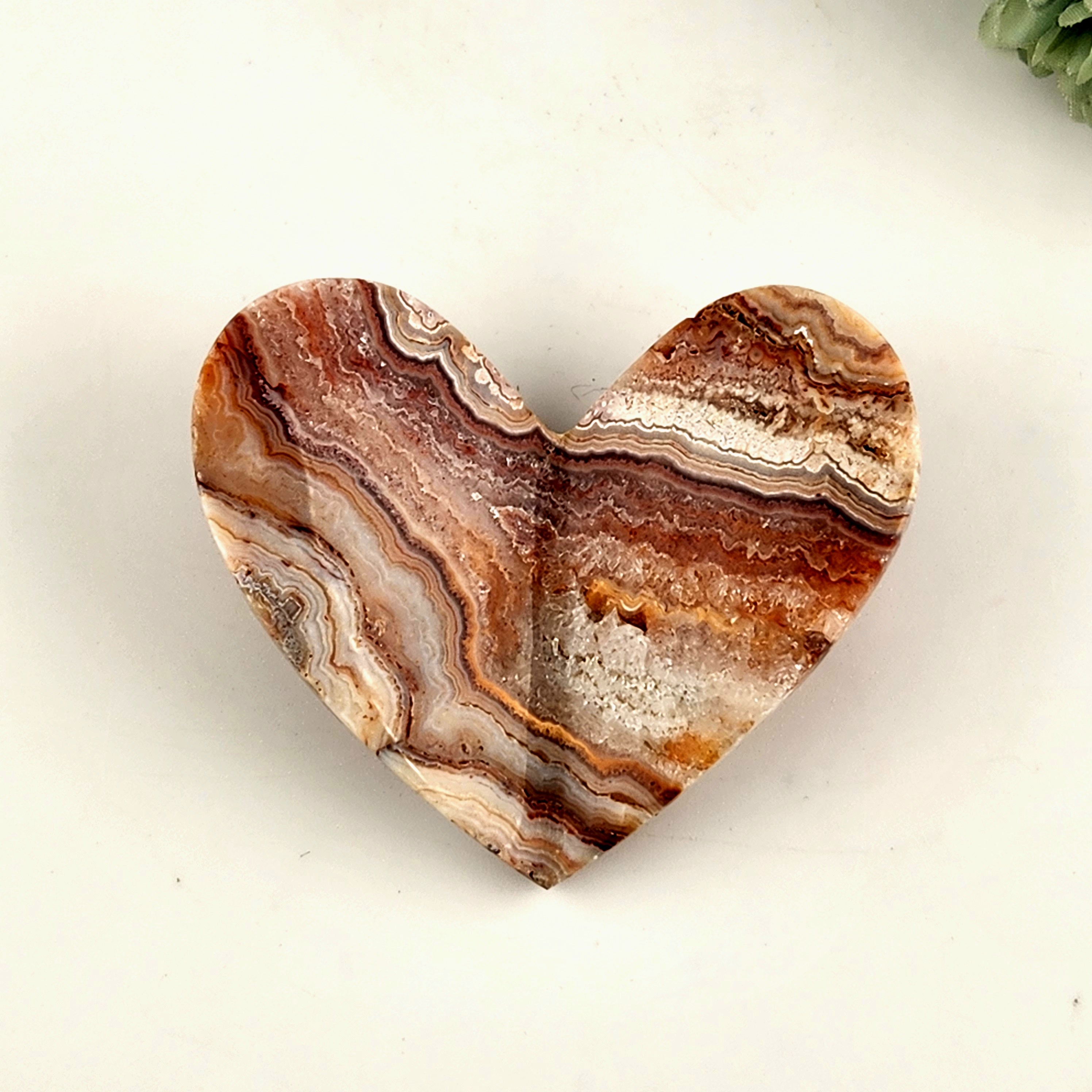 Pink Crazy Lace Agate 3D Heart