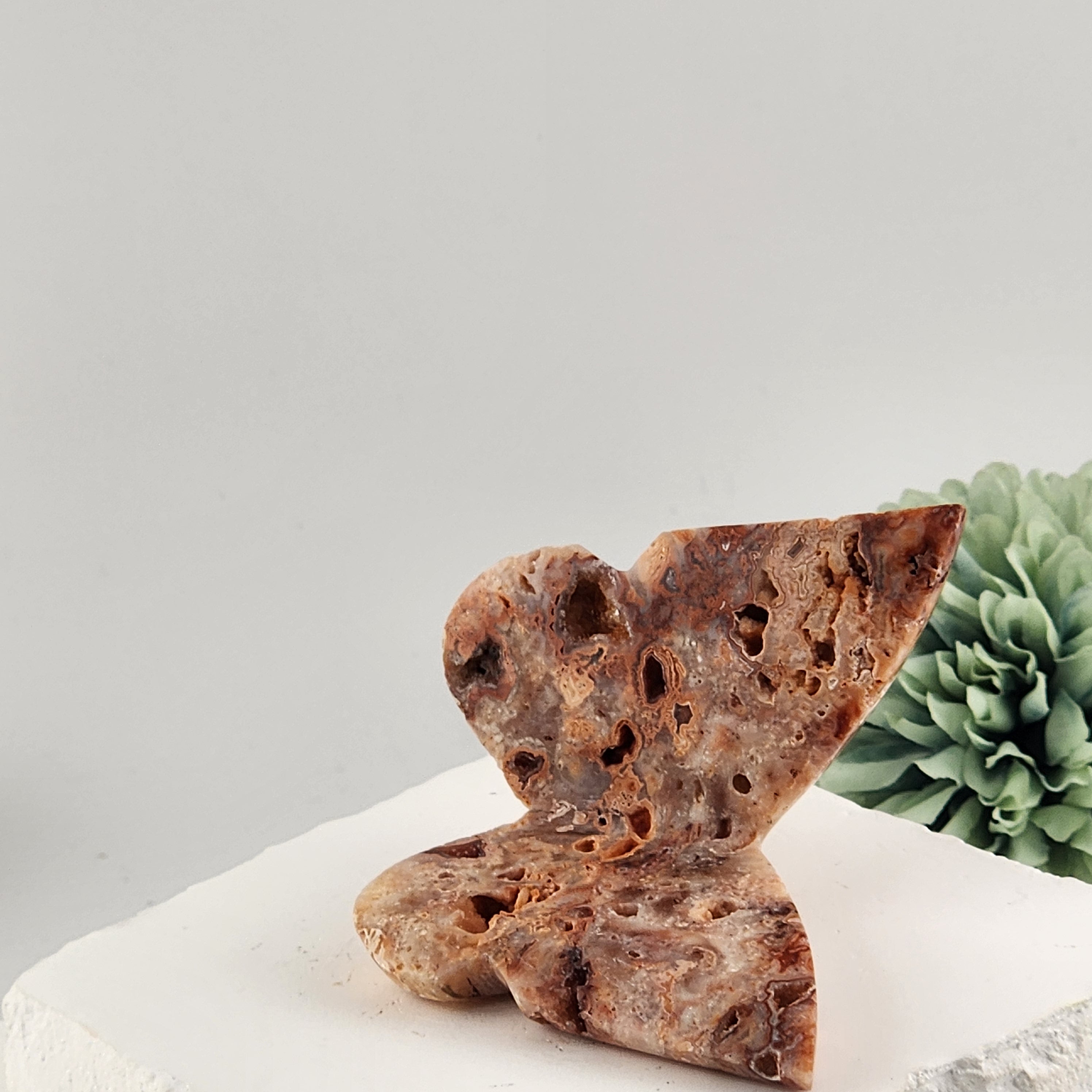 Pink Crazy Lace Agate 3D Butterfly