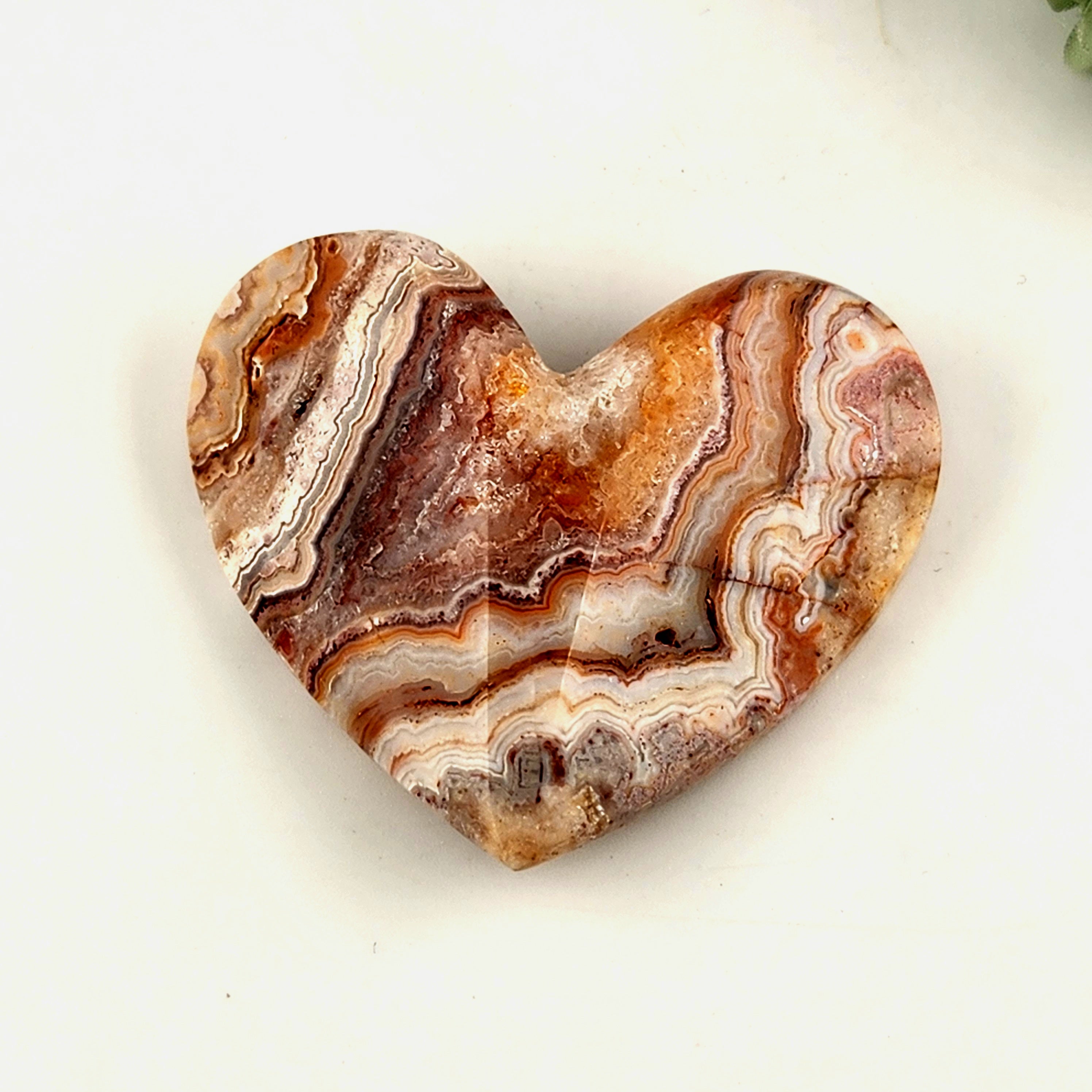 Pink Crazy Lace Agate 3D Heart