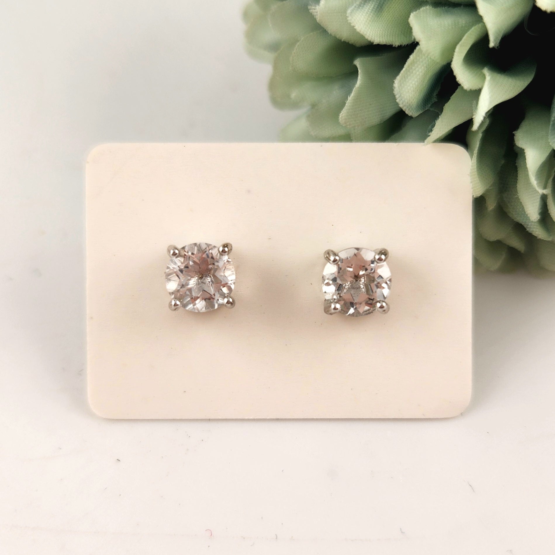 Clear Quartz Stud Earrings