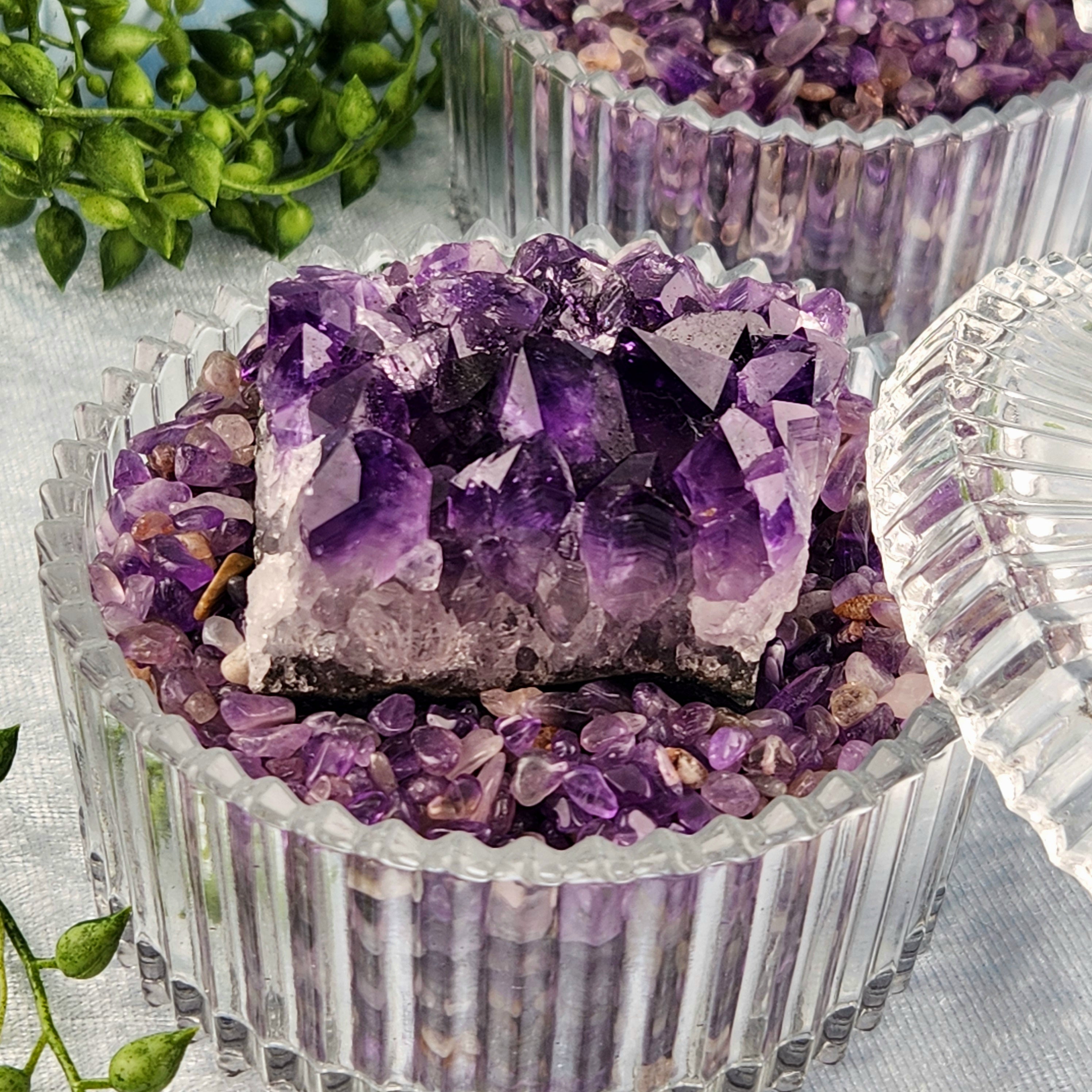 Amethyst Crystal Chips In Glass Jar