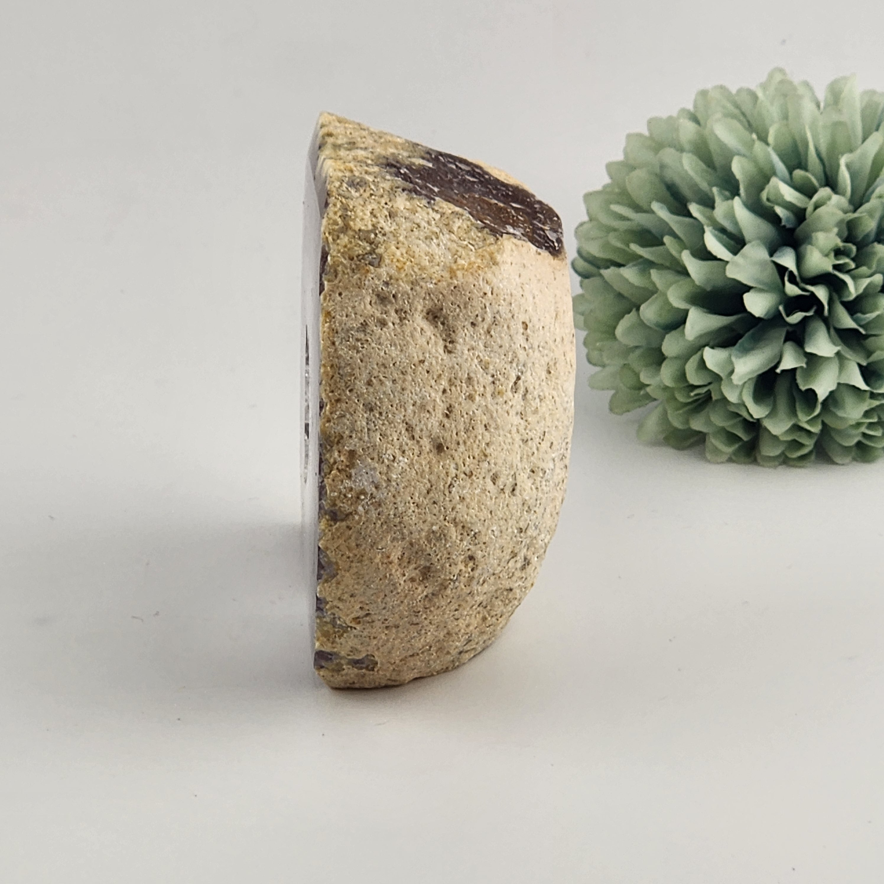 Agate Geode with Quartz Druzy + Moss Inclusions