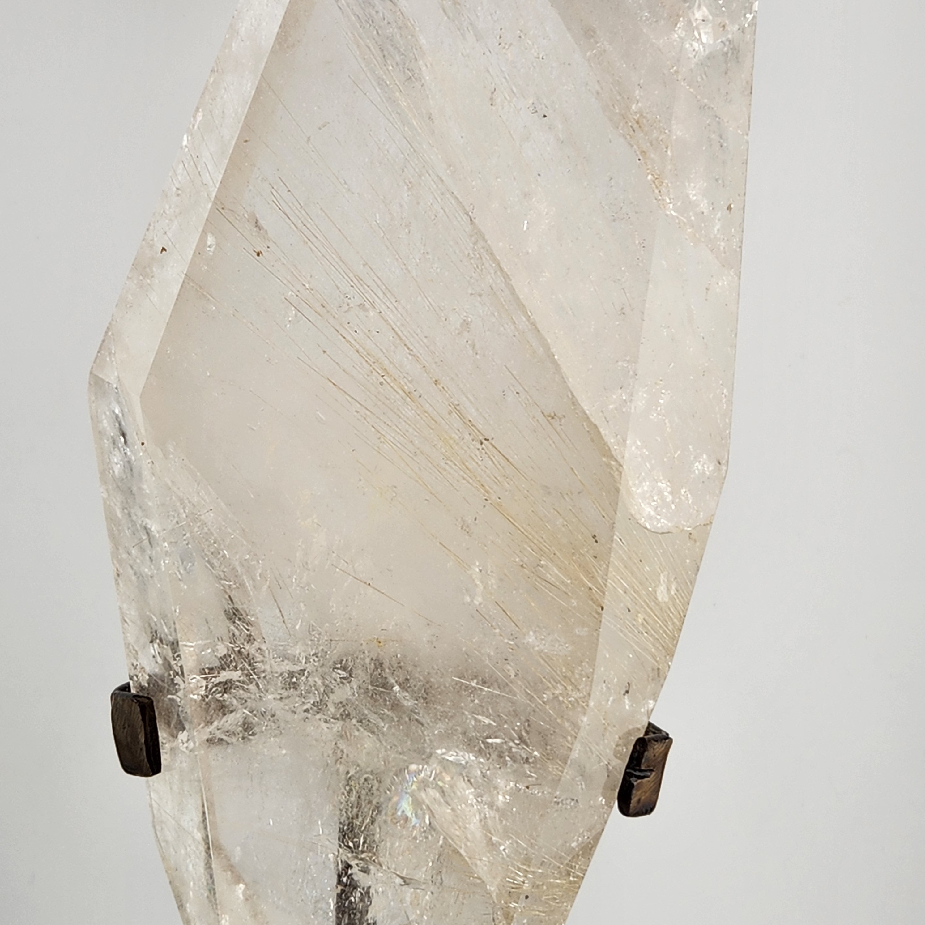 Gold Rutile Clear Quartz Statement Freeform On Custom Stand