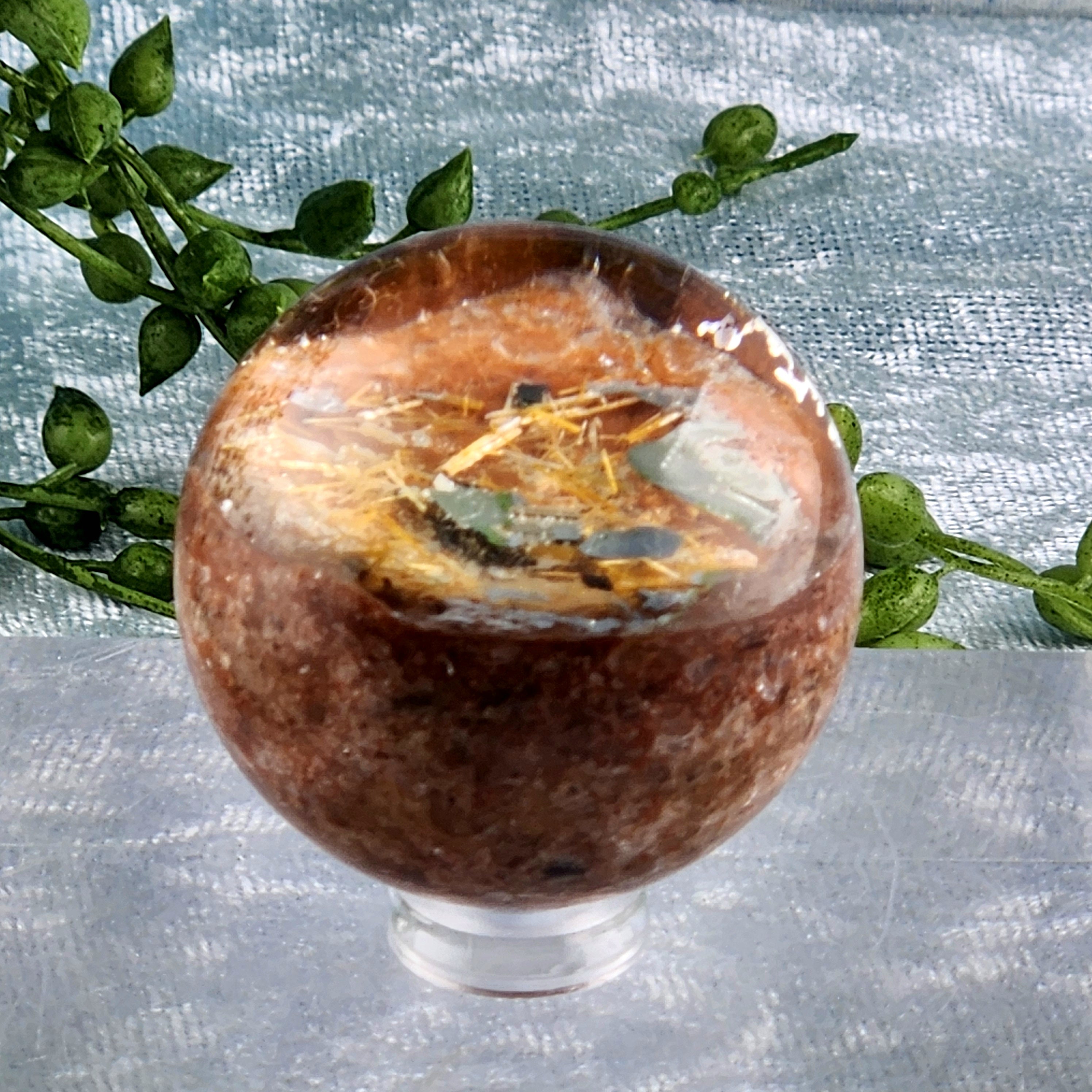 Gold Rutile Sphere