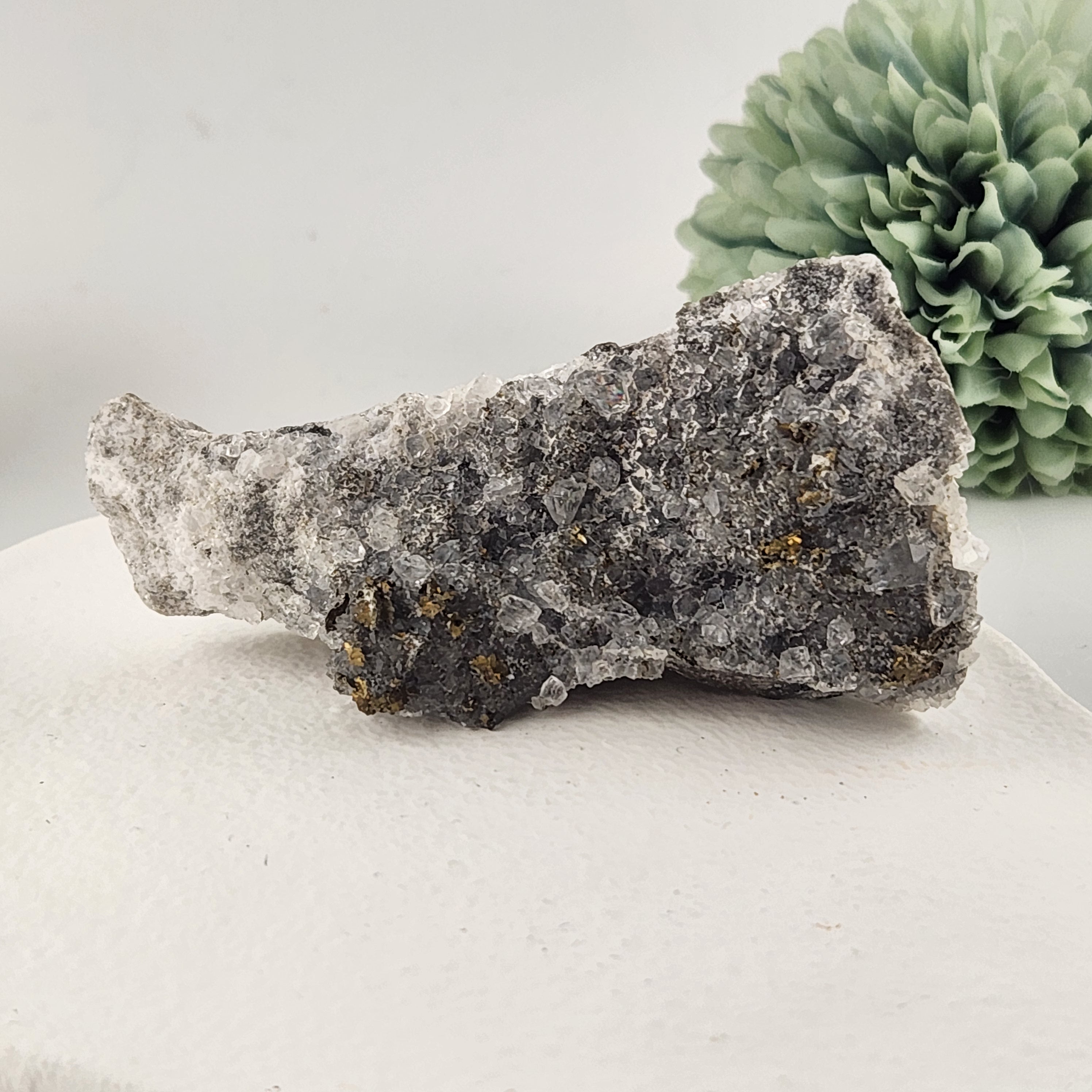 Pyrite On Quartz Cluster