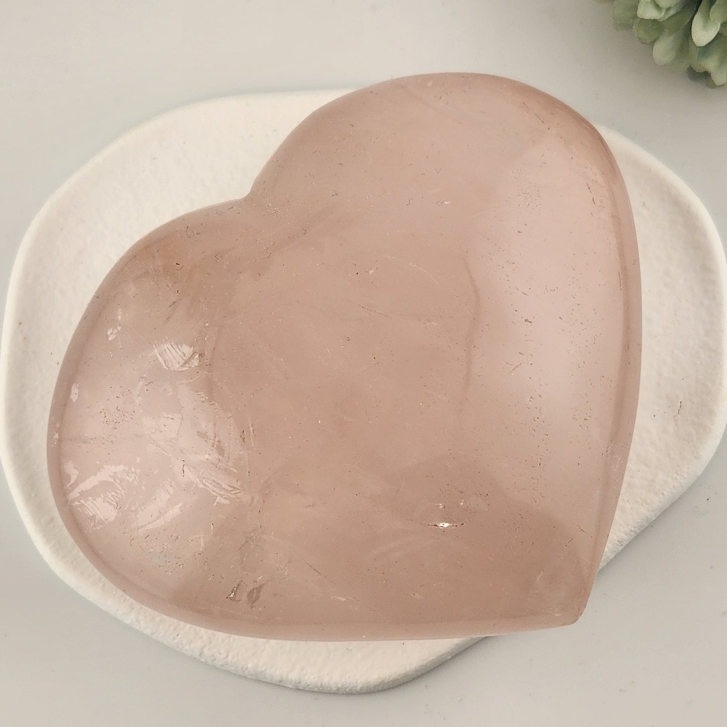 Rose Quartz Heart On Silver Stand