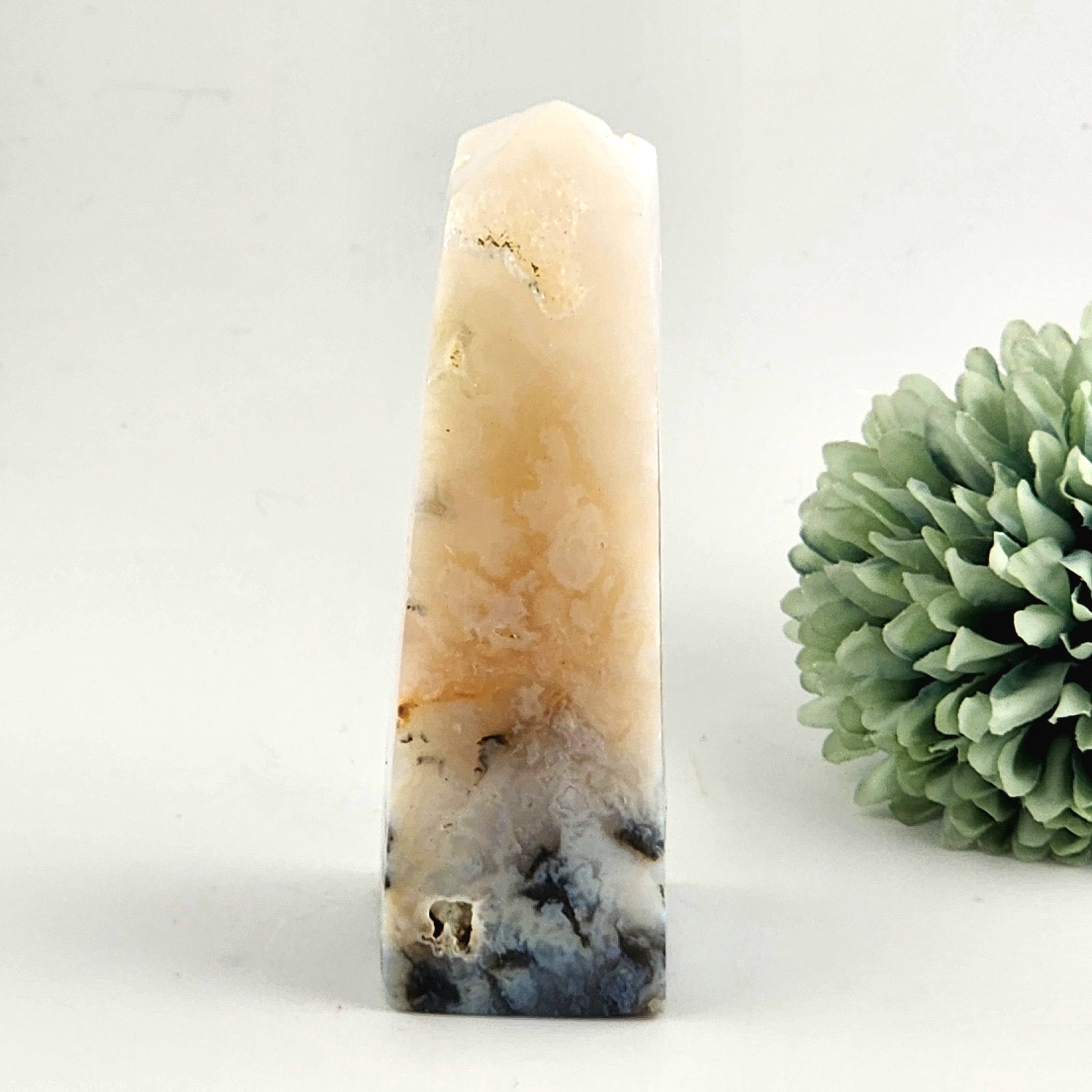 Pink Plume Agate Tower