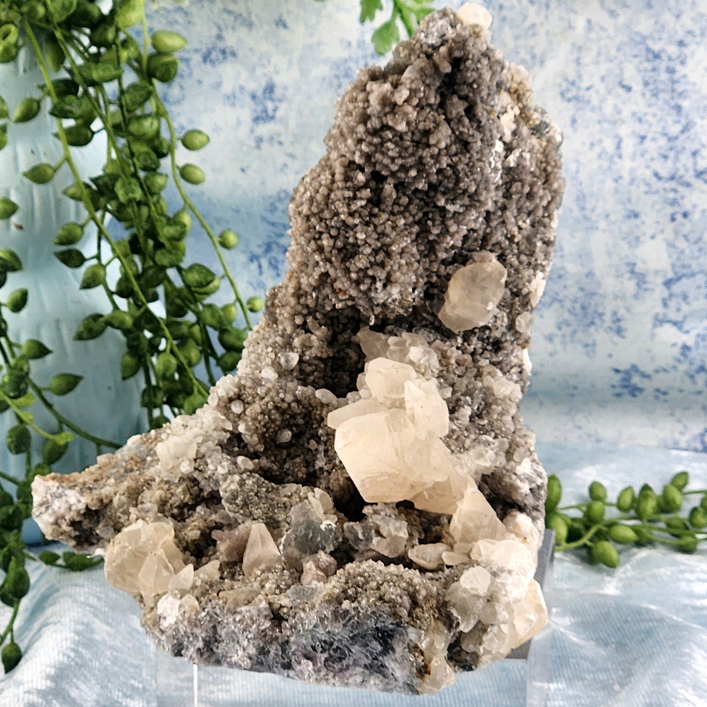 Green fluorite with Calcite Specimen