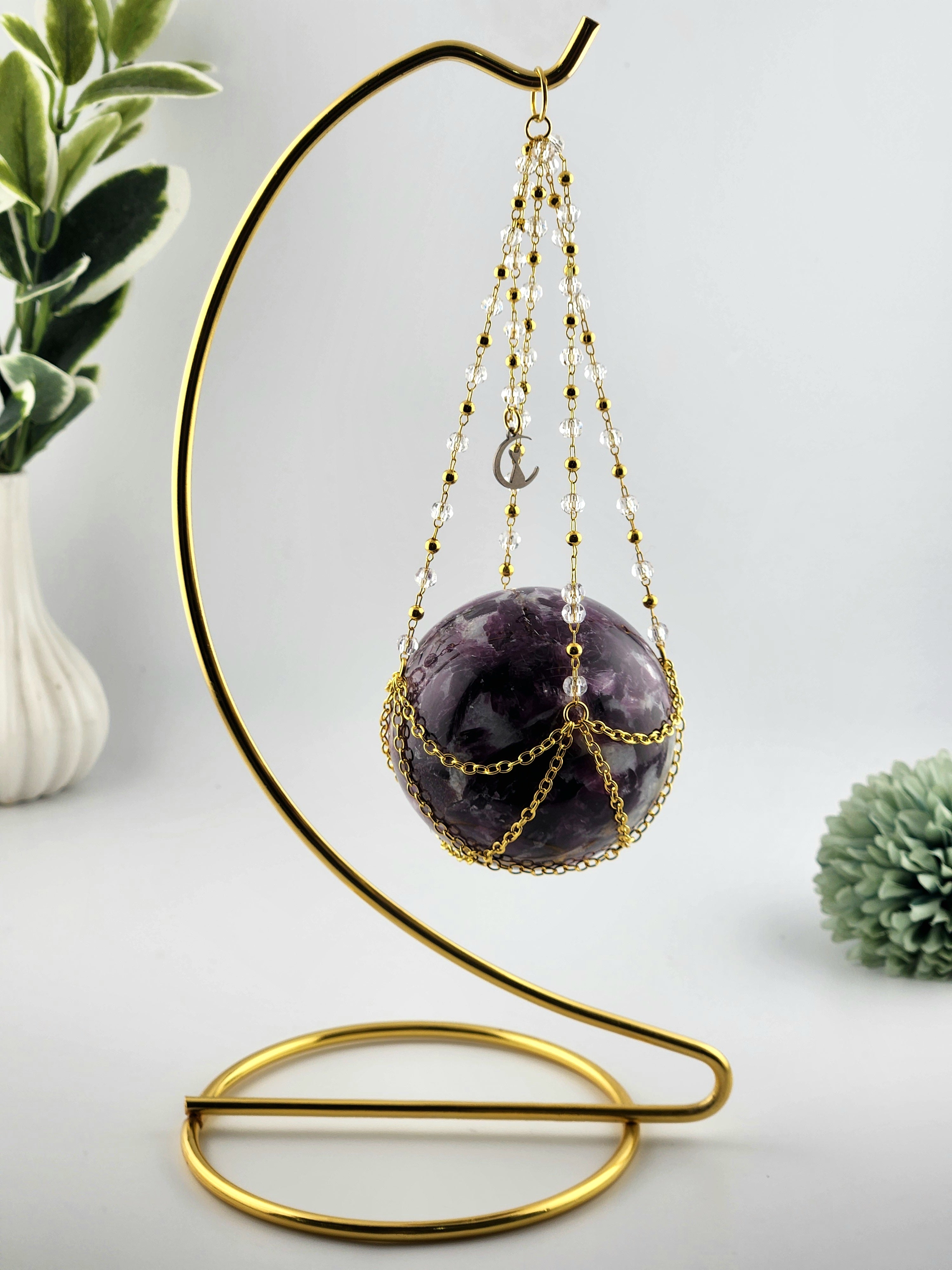 Gold Moon Sphere Stand