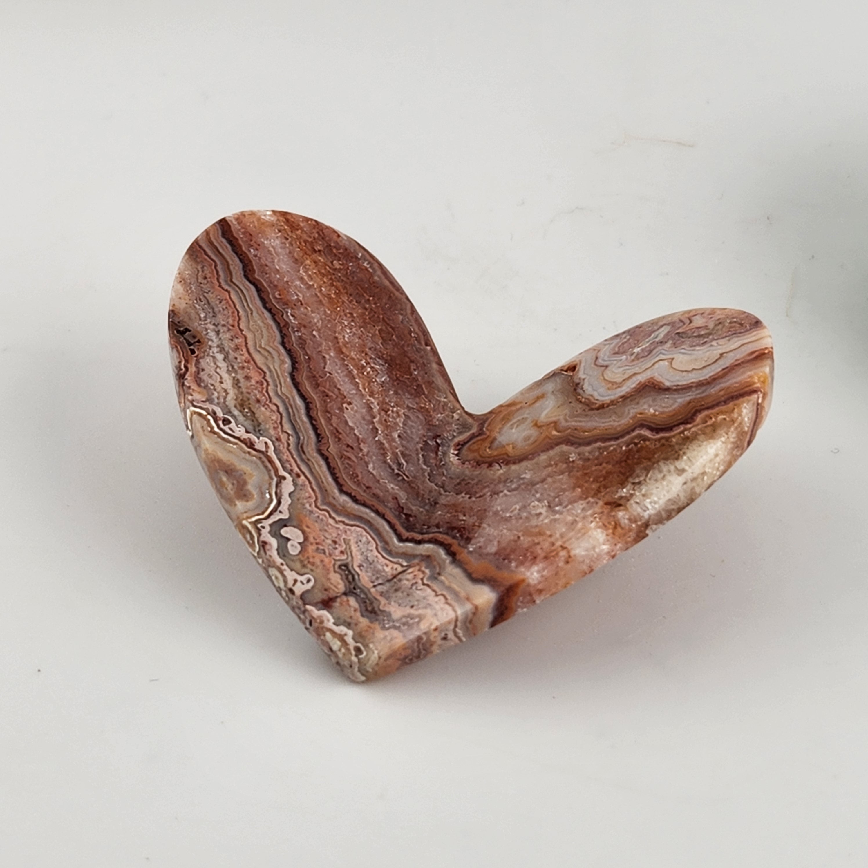 Pink Crazy Lace Agate 3D Heart