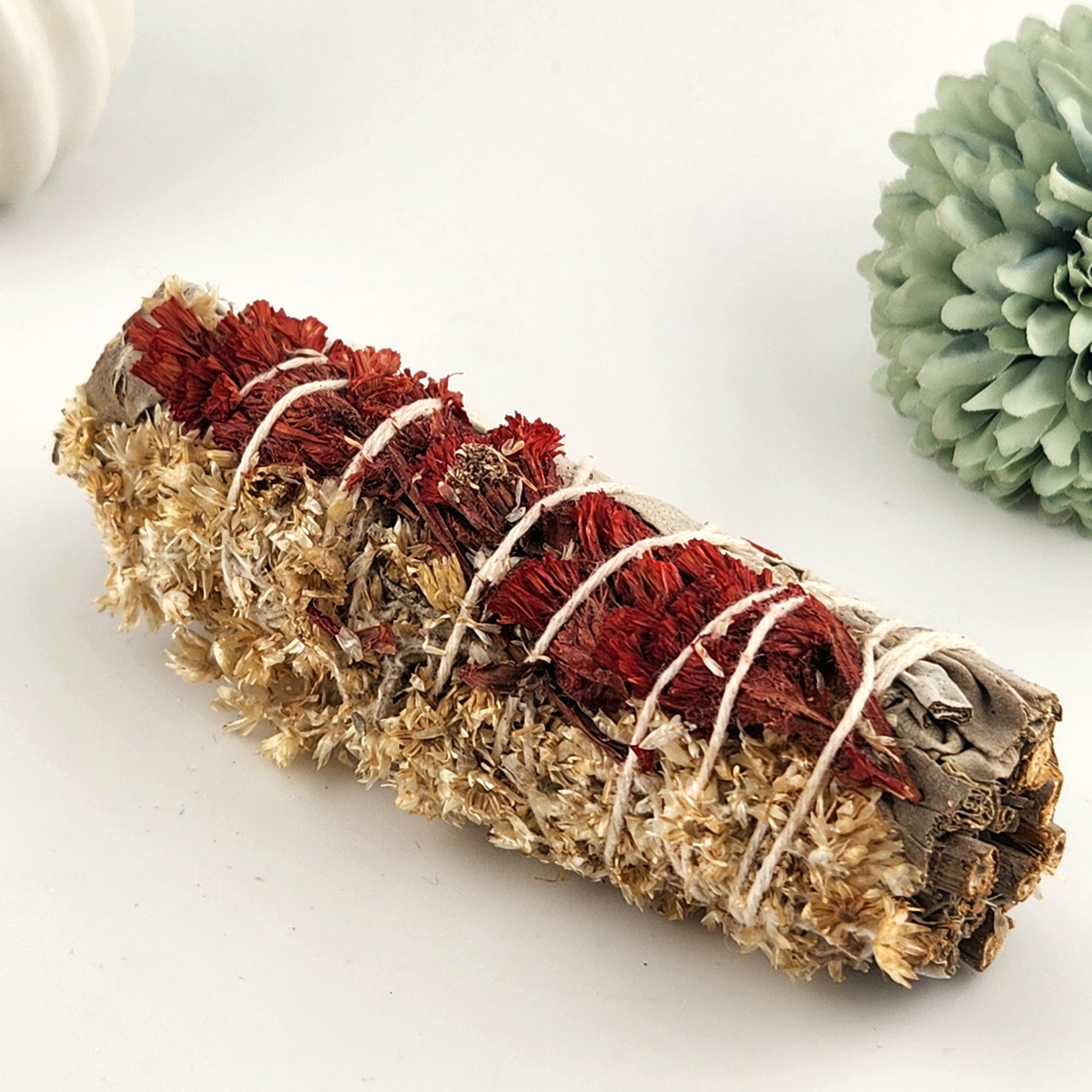 Sage - White Sage & Red Flowers