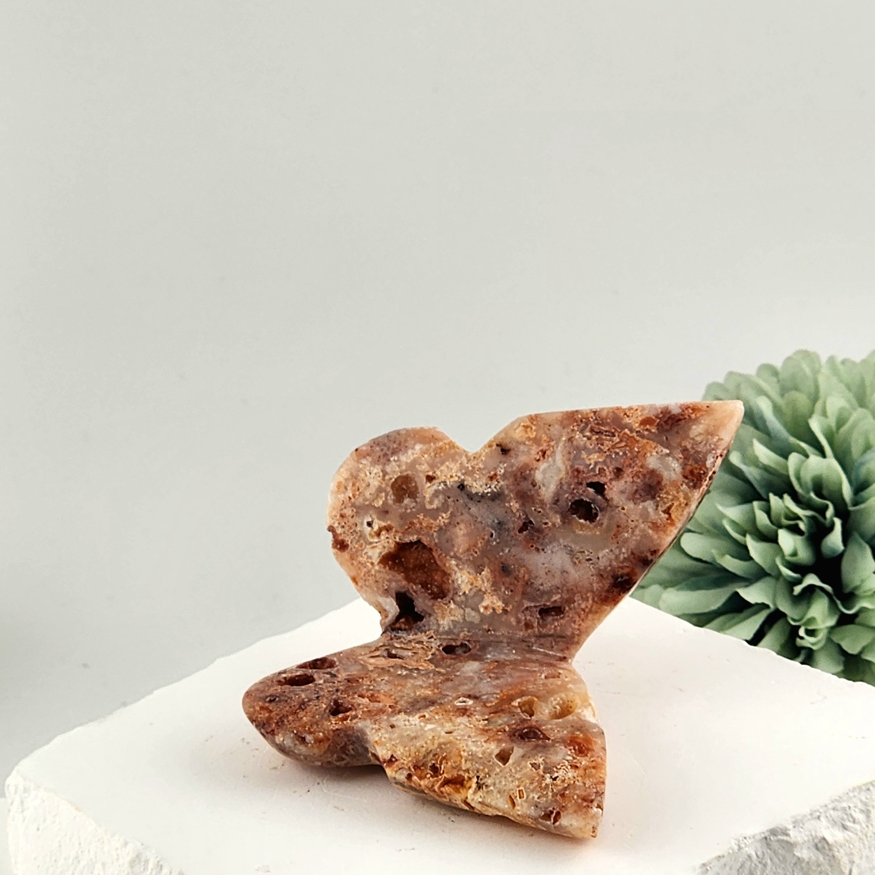 Pink Crazy Lace Agate 3D Butterfly