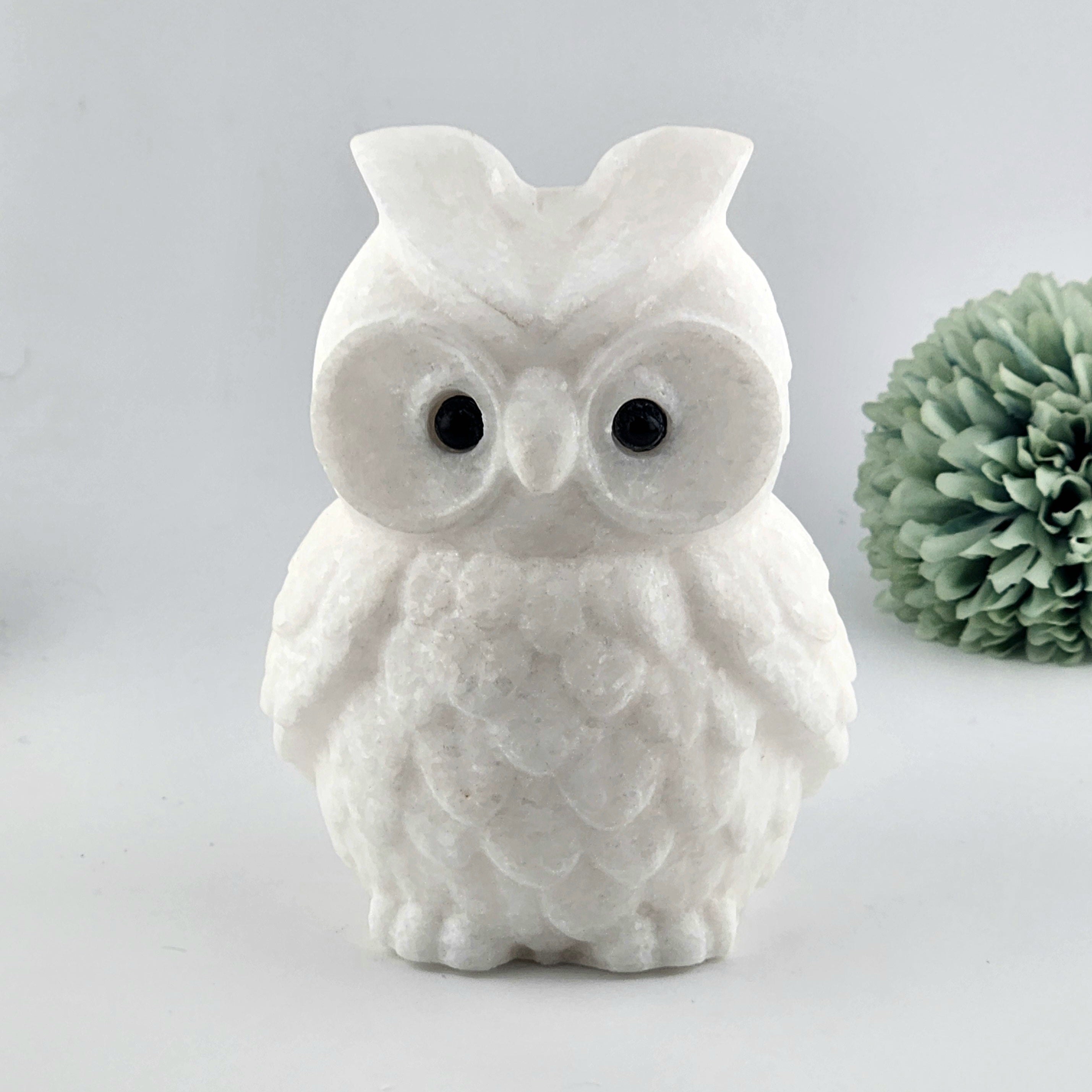 White Jade Owl Carving