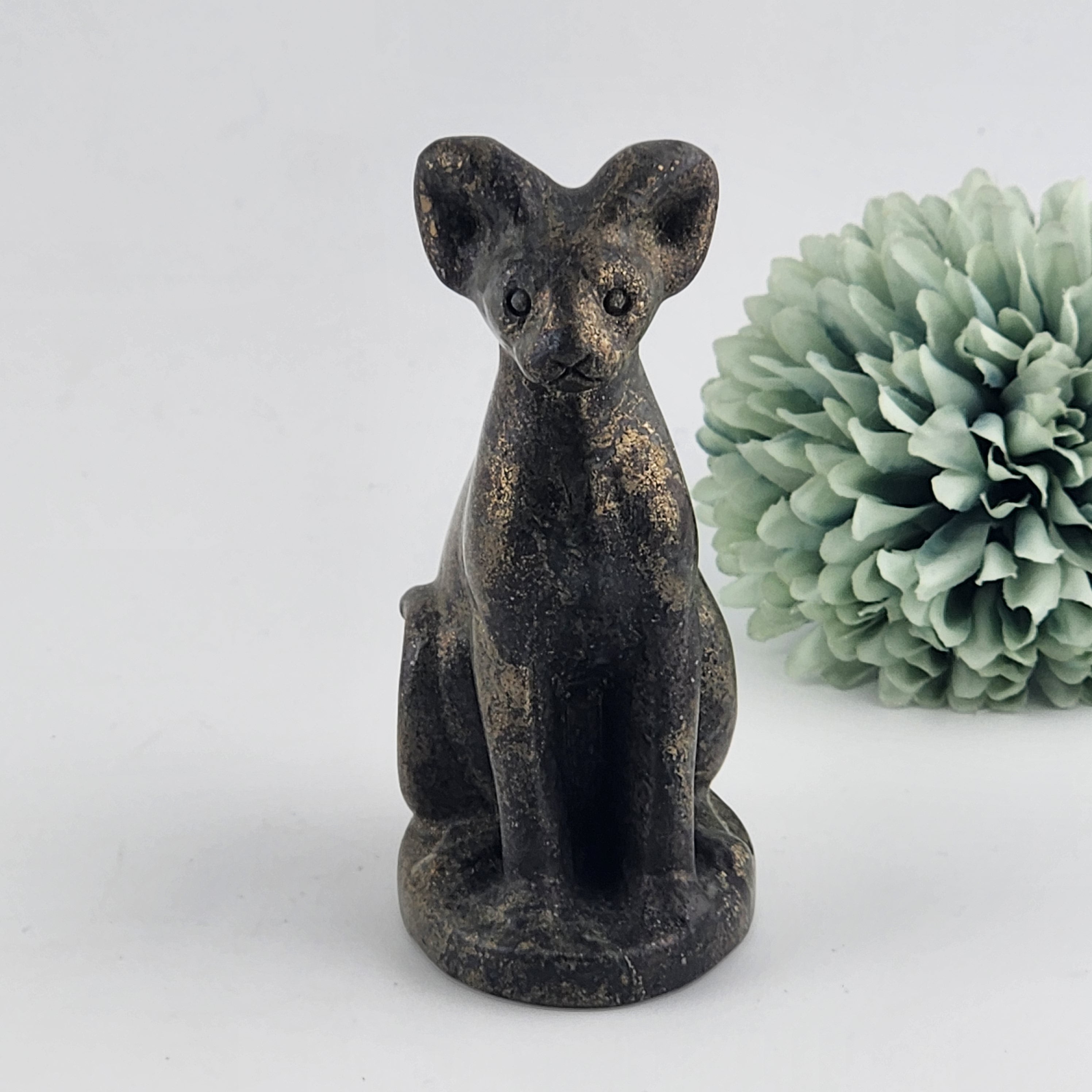 Pyrite Sphynx Cat Carving