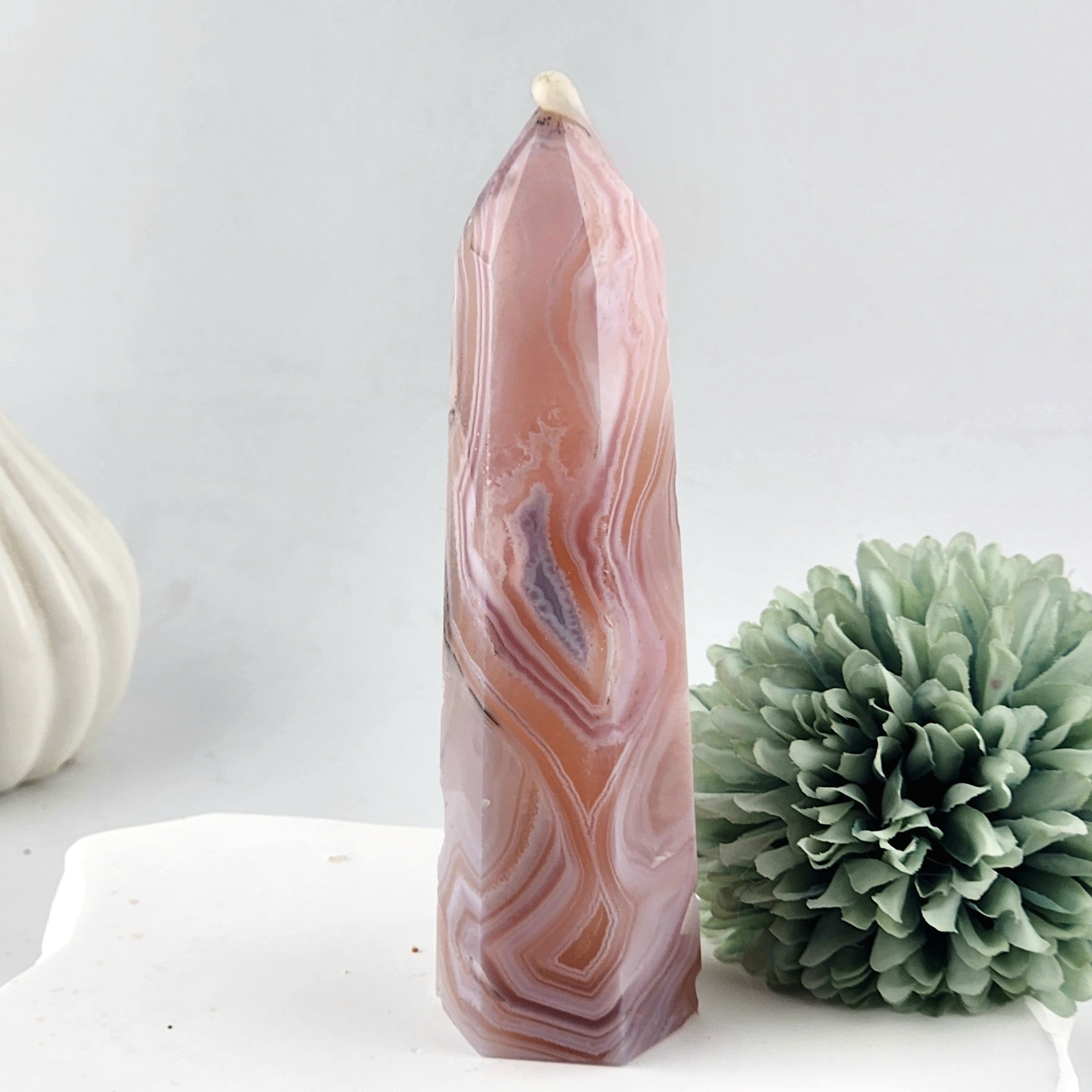 Pink Jelly Agate Tower