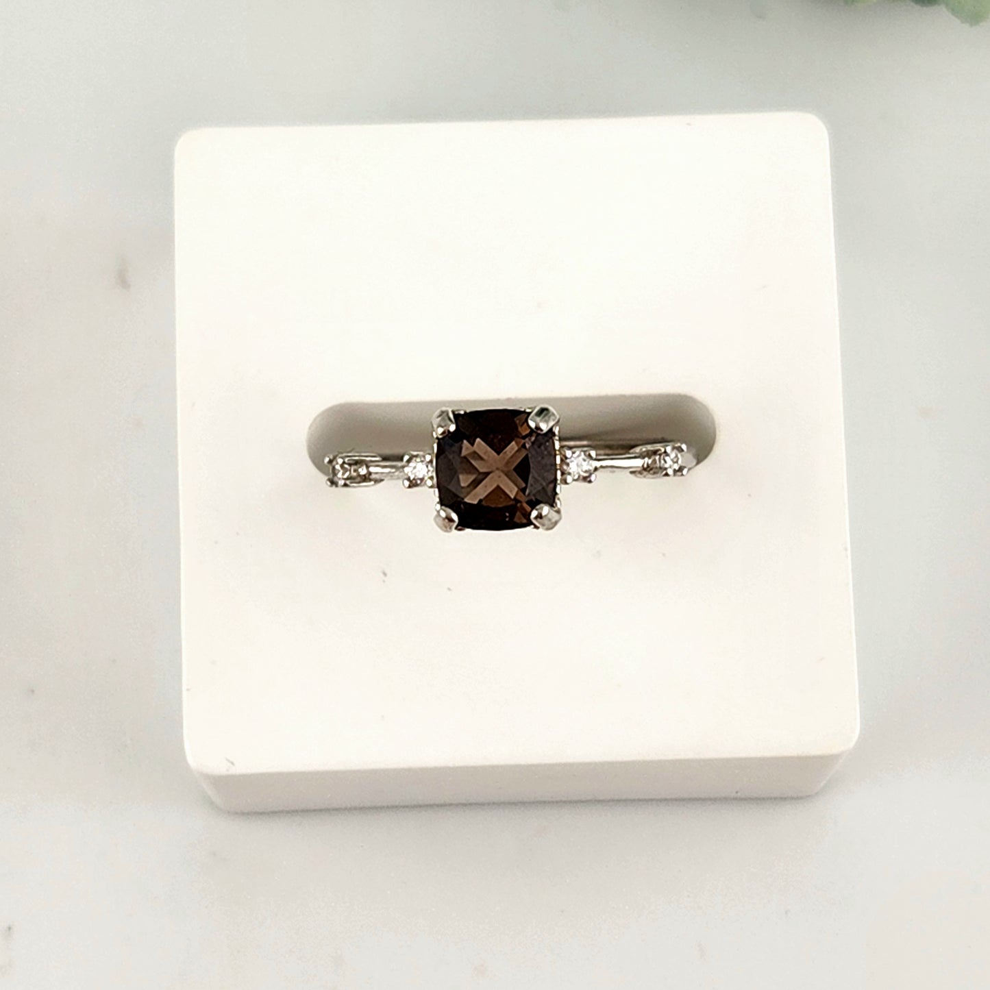 Smokey Quartz Ring - S925 Adjustable
