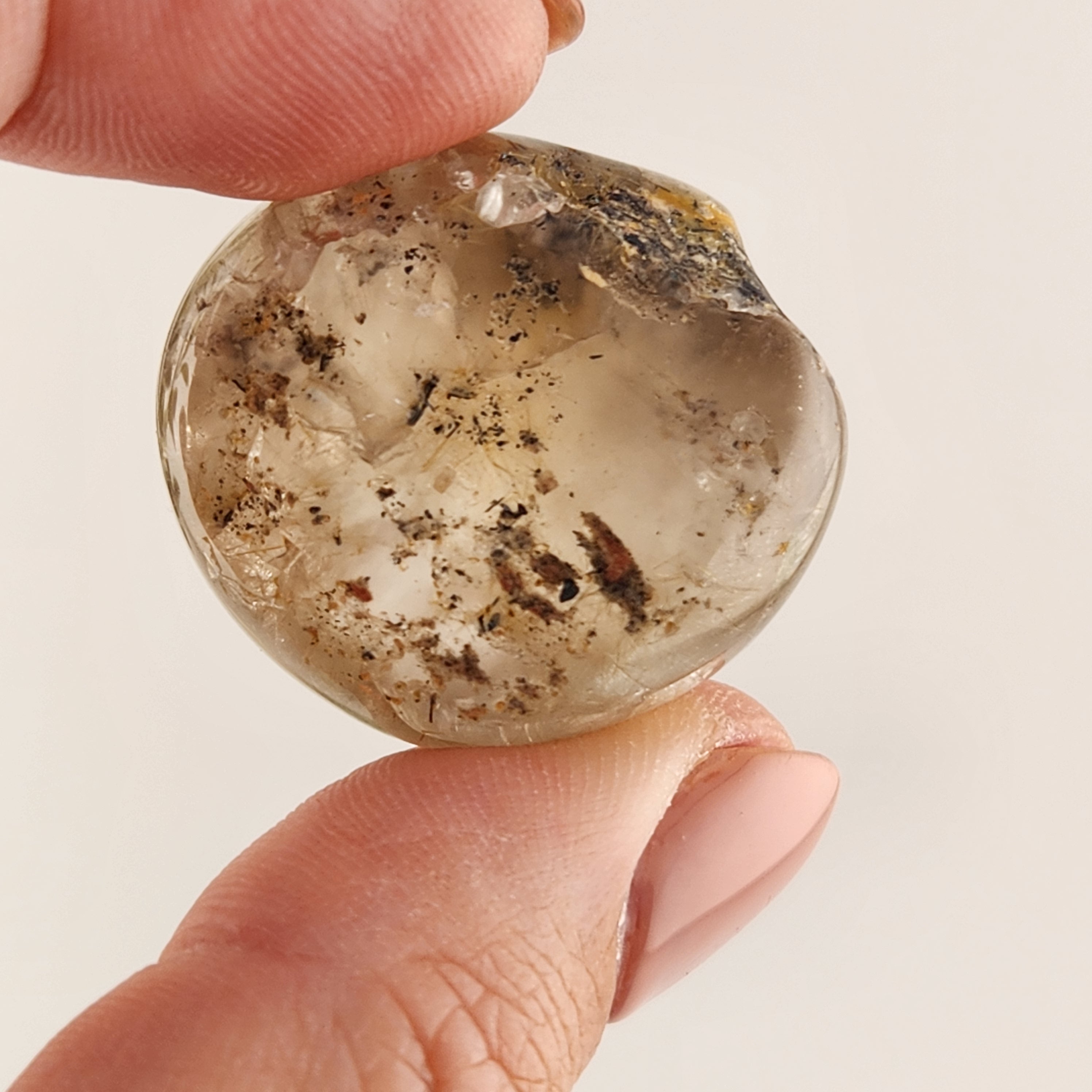 Gold Rutilated Smokey Quartz Tumble