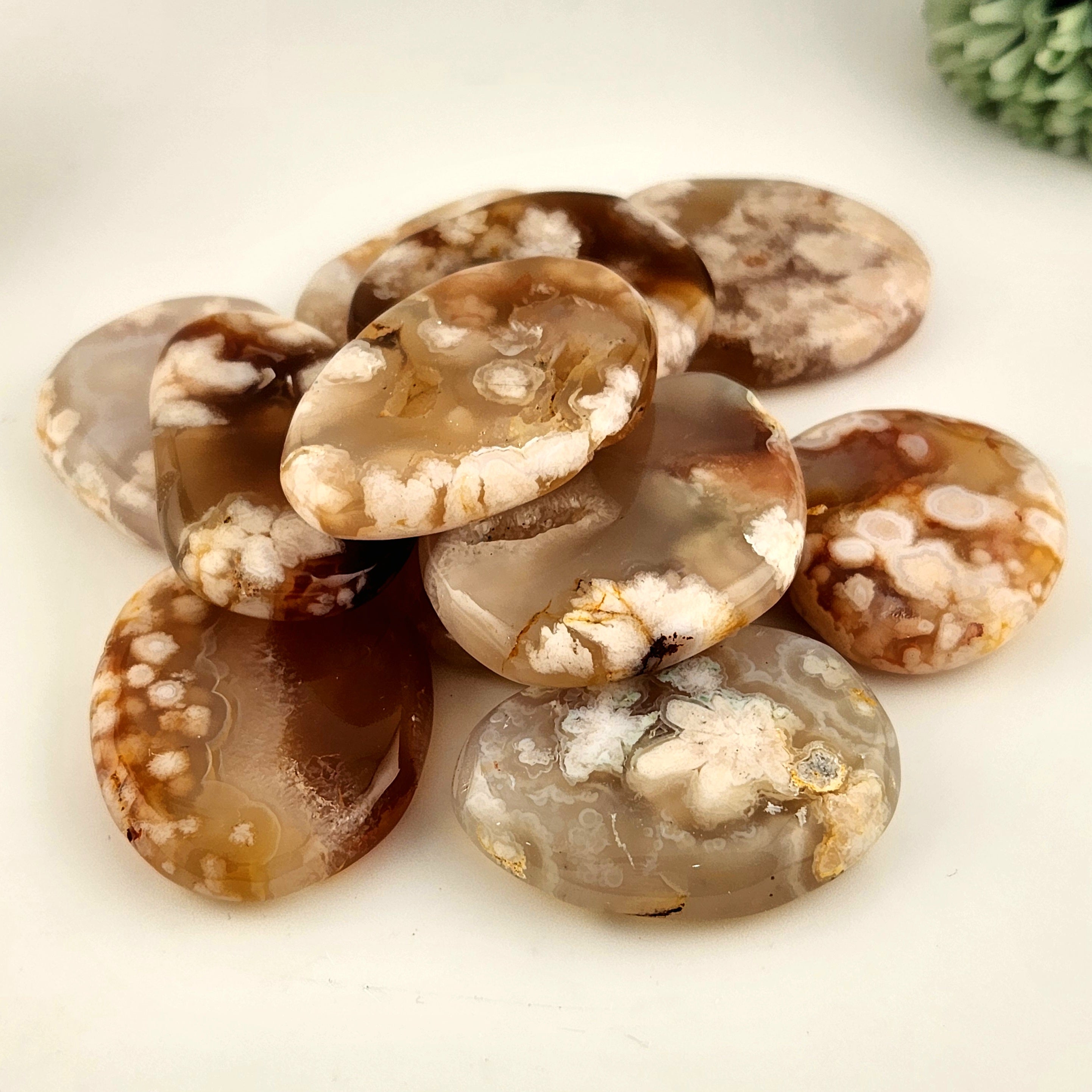 Flower Agate Flat Stone
