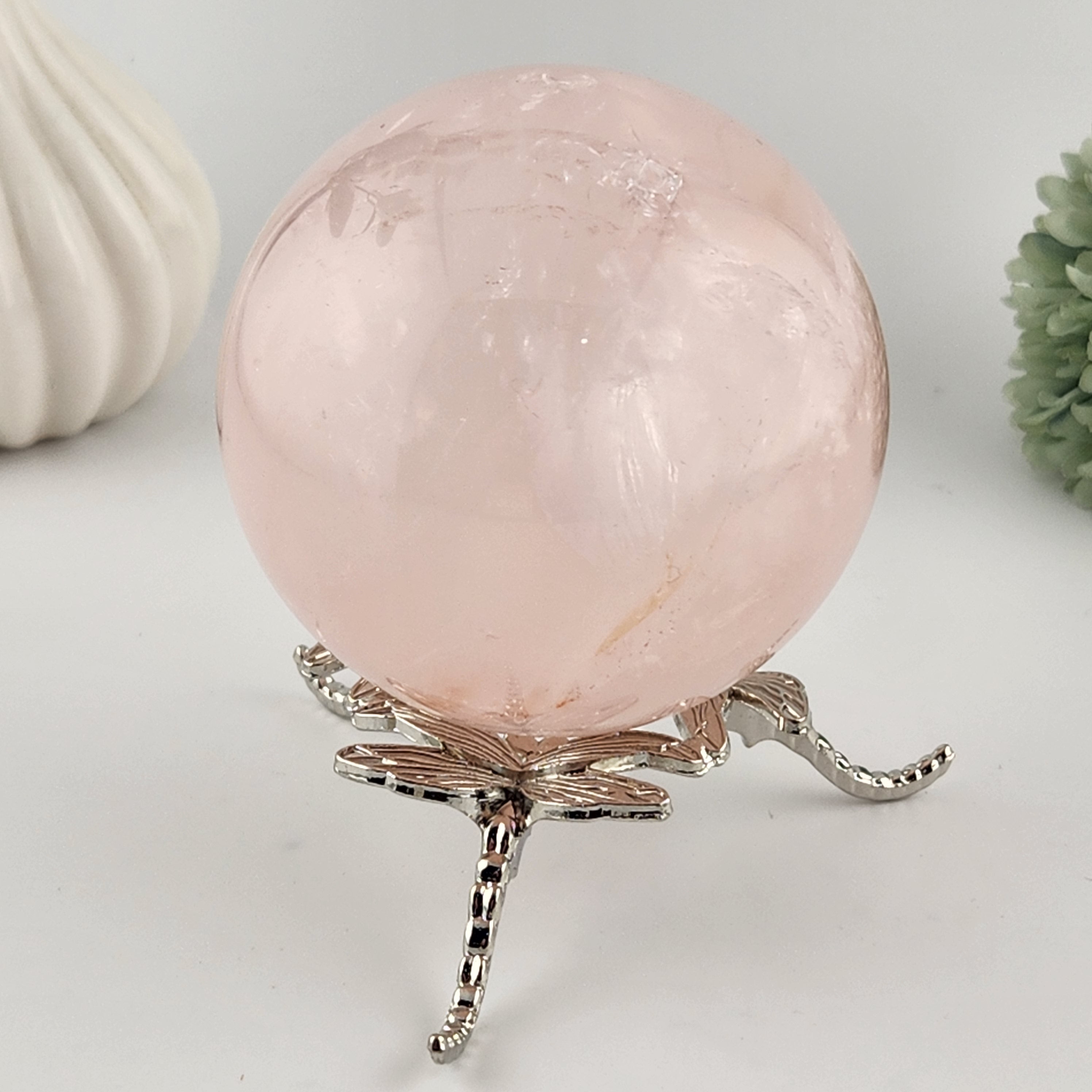 Silver Dragonfly Sphere Stand
