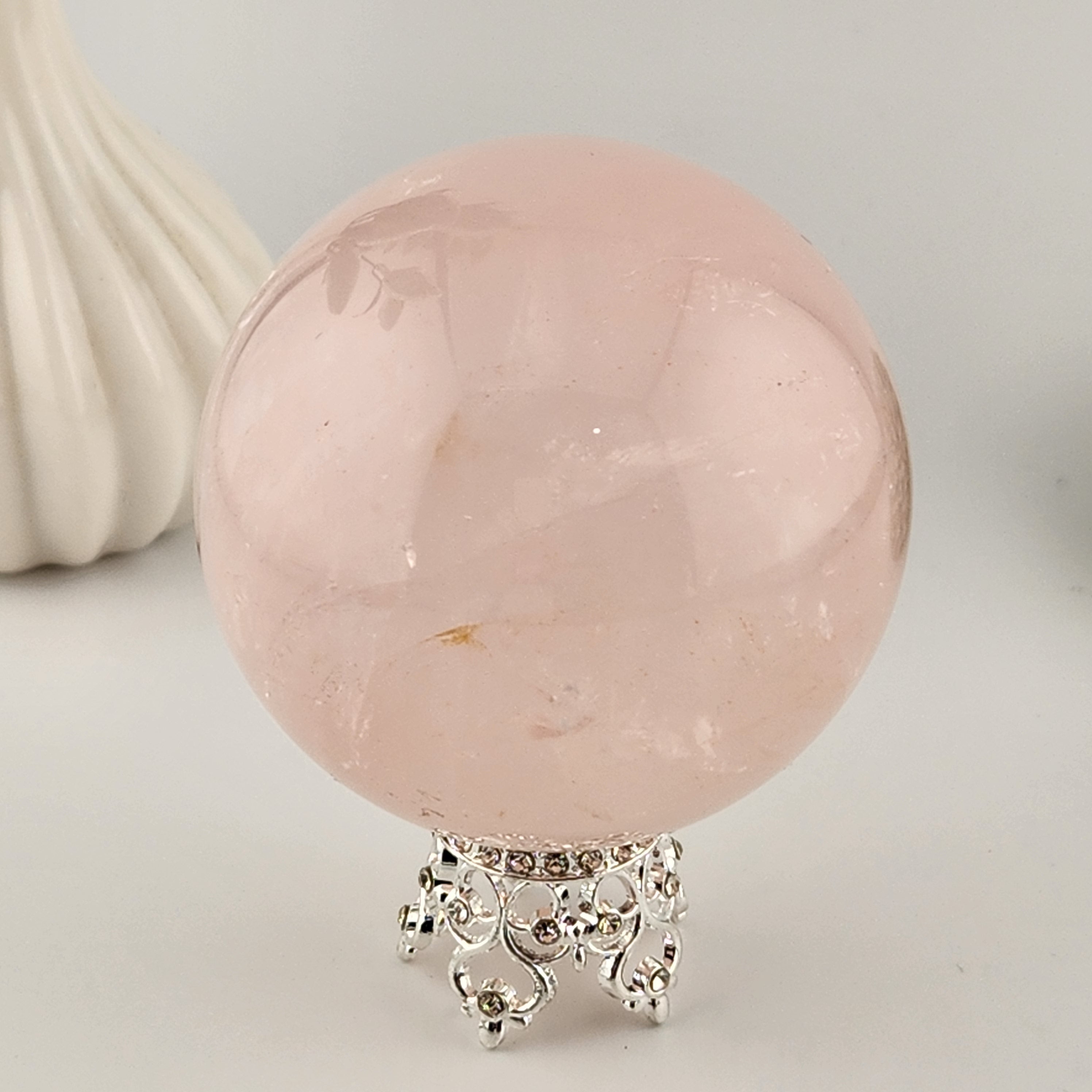 Silver Crown Sphere Stand (With Rhinestones)