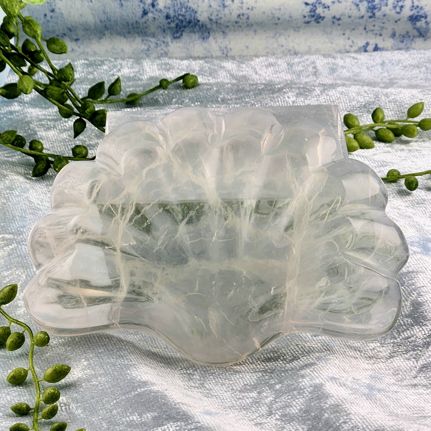 Light Green Fluorite Shell Bowl