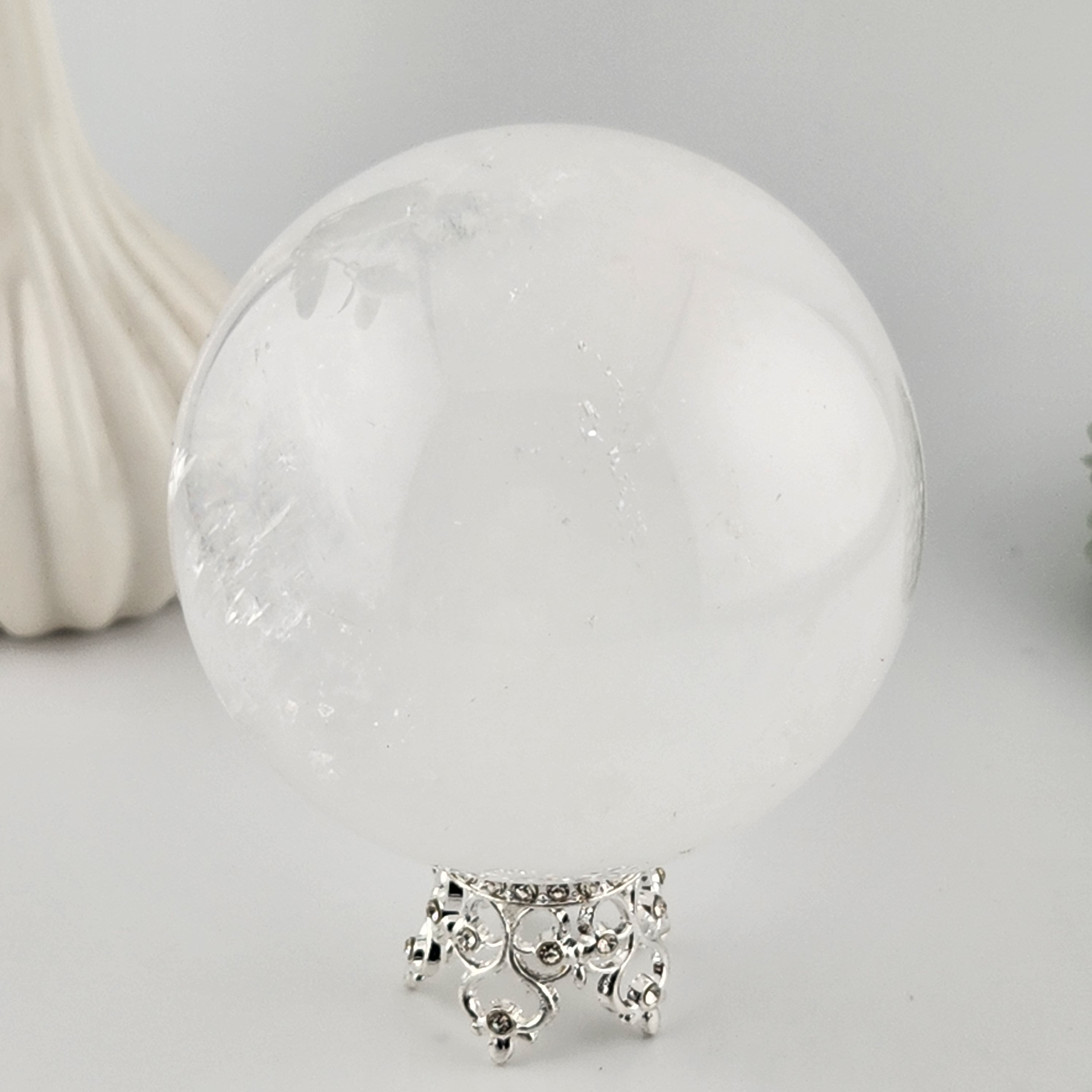 Silver Crown Sphere Stand (With Rhinestones)