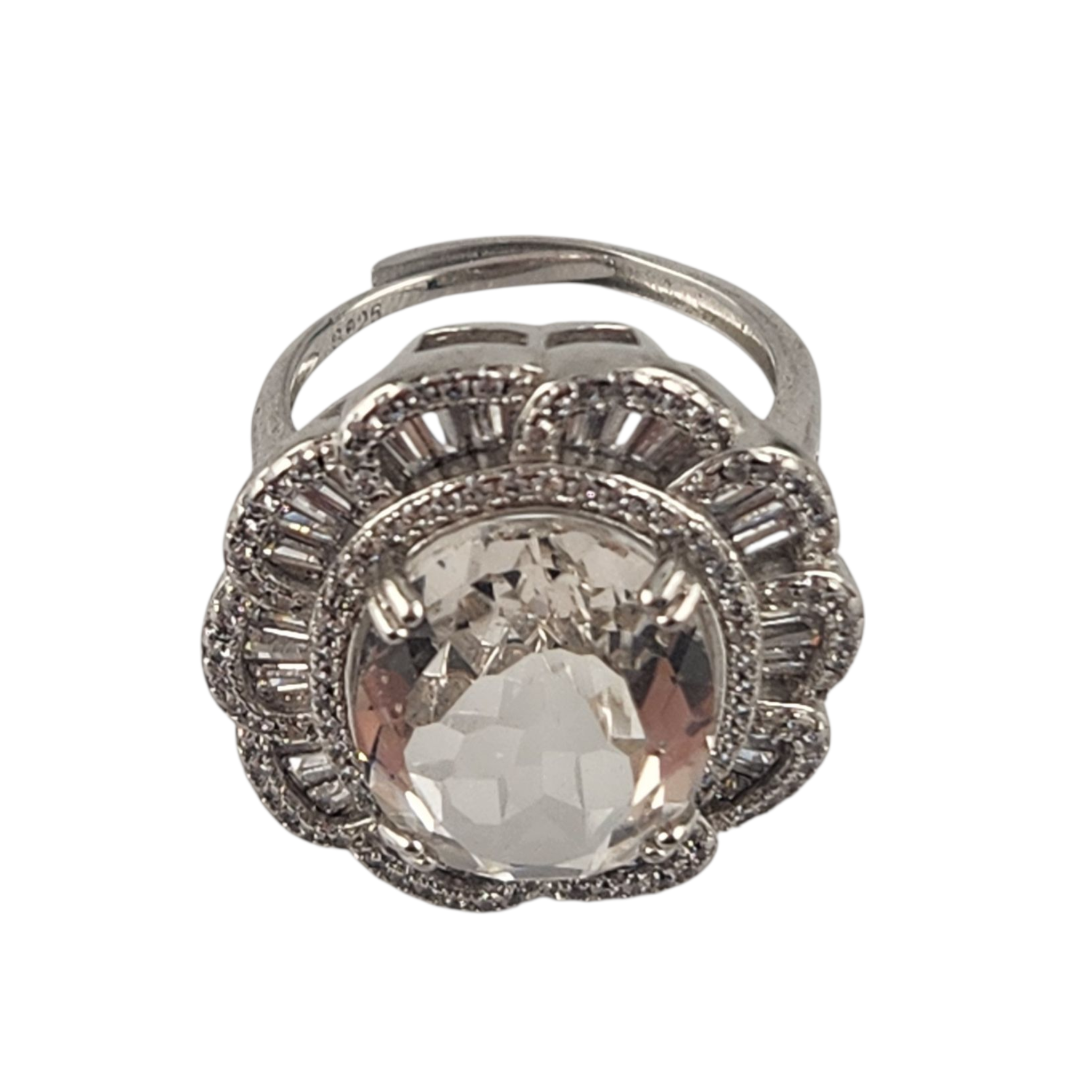 Clear Quartz Statement Ring