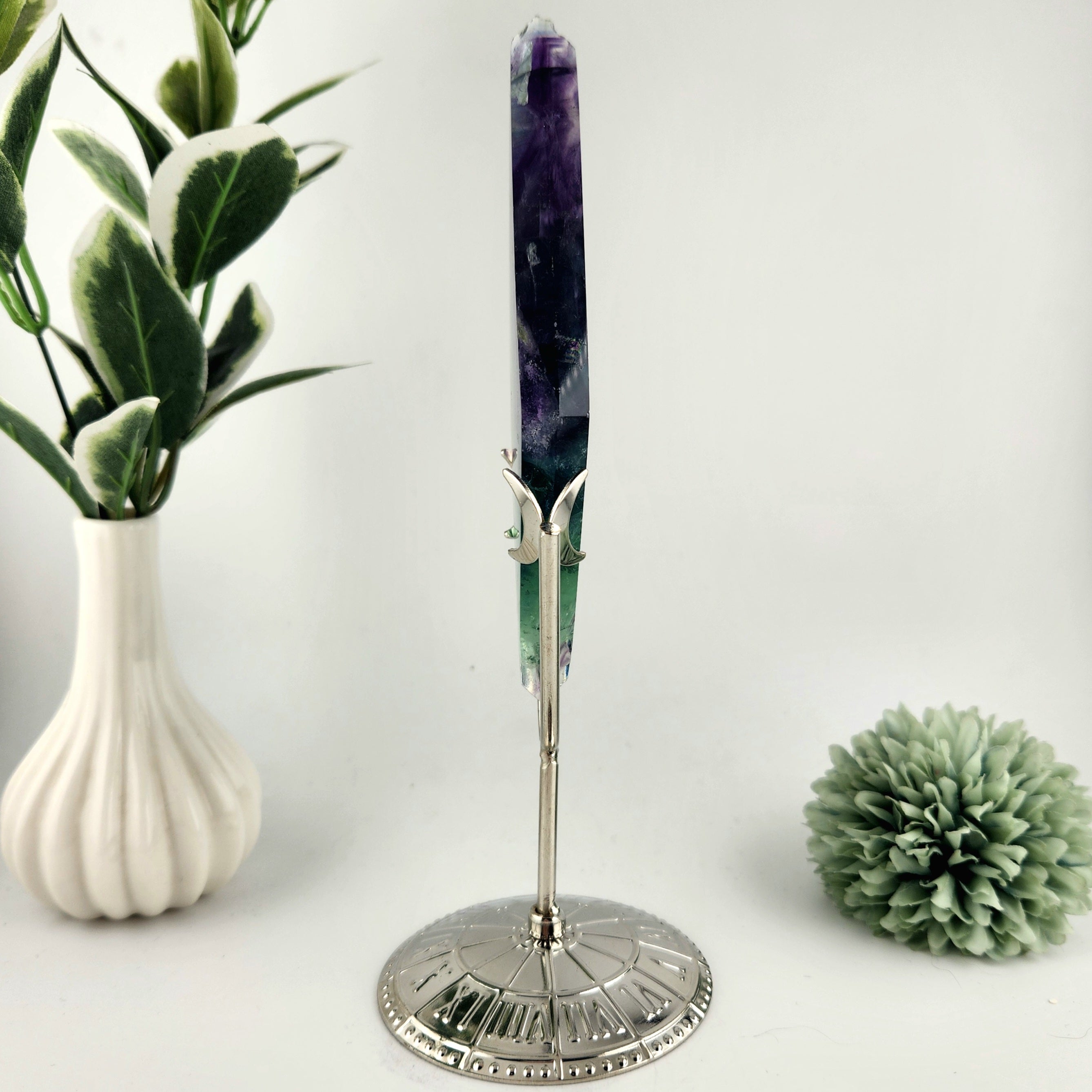 Fluorite Diamond On Silver Stand *Misfit - small chip*