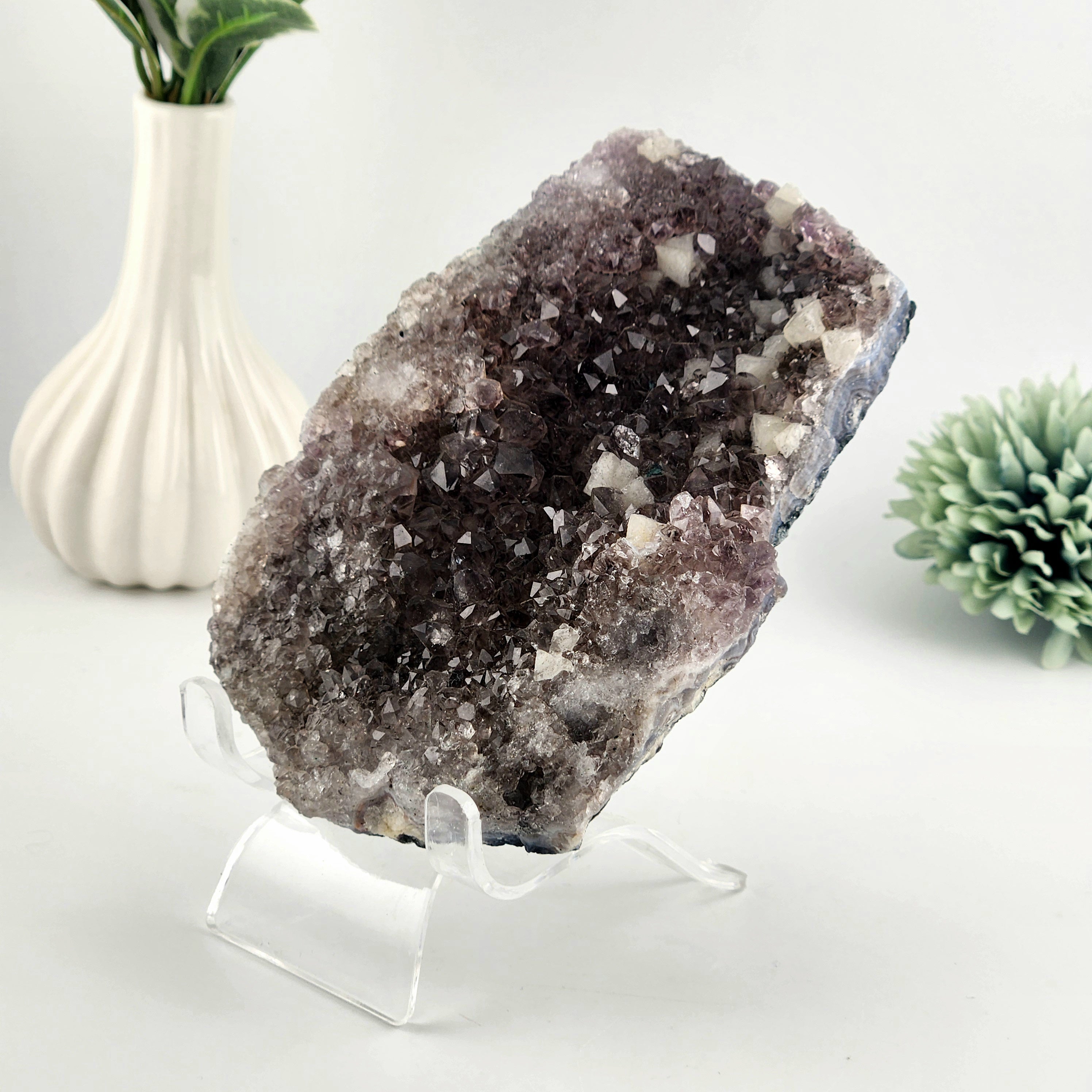 Amethyst Cluster with Calcite Inclusions