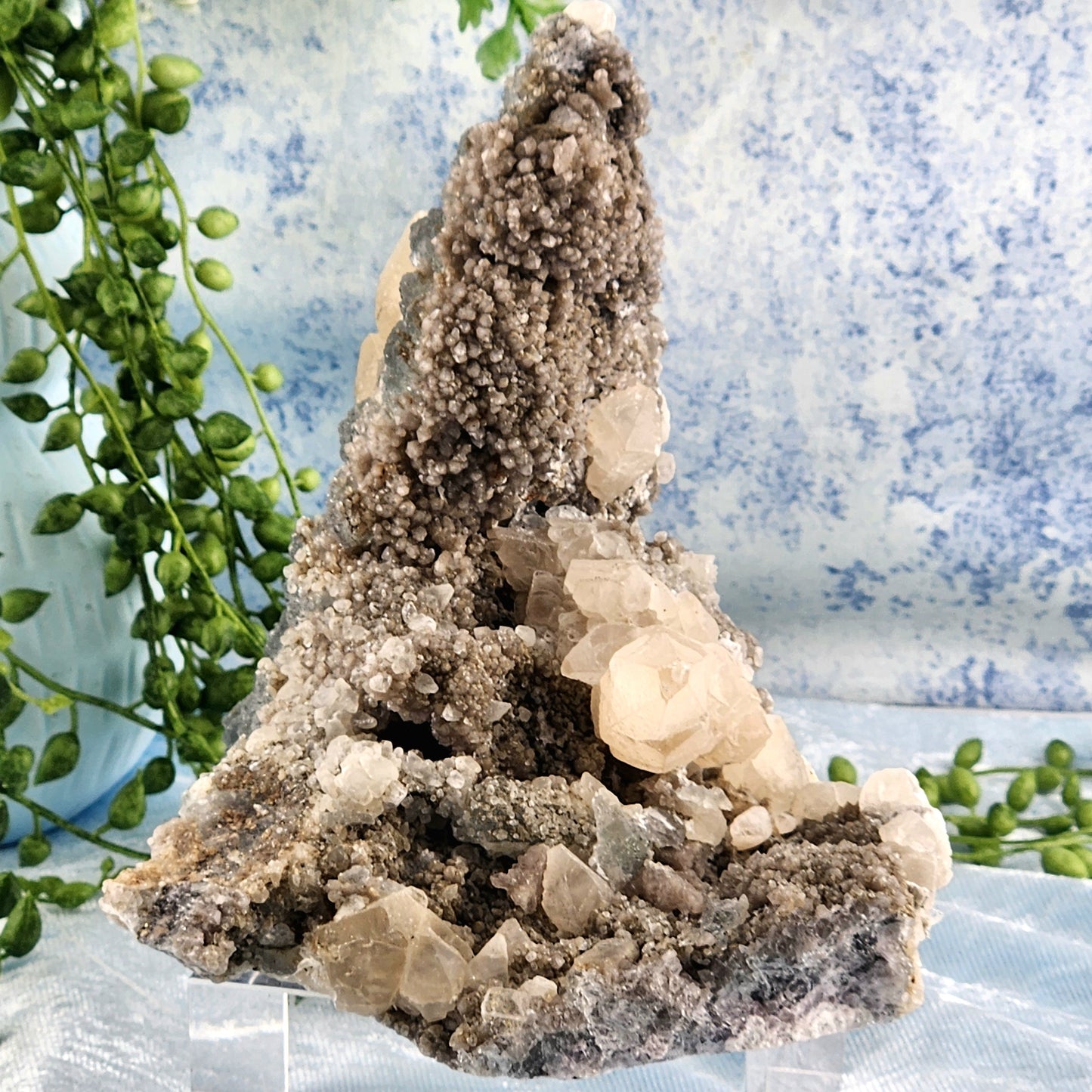 Green fluorite with Calcite Specimen