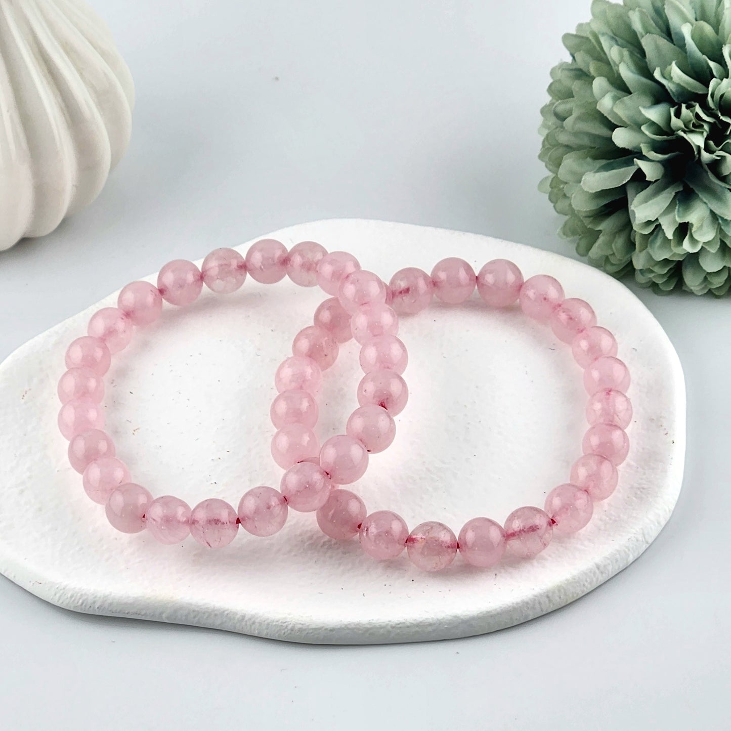 Rose Quartz Beaded Bracelet - 8mm
