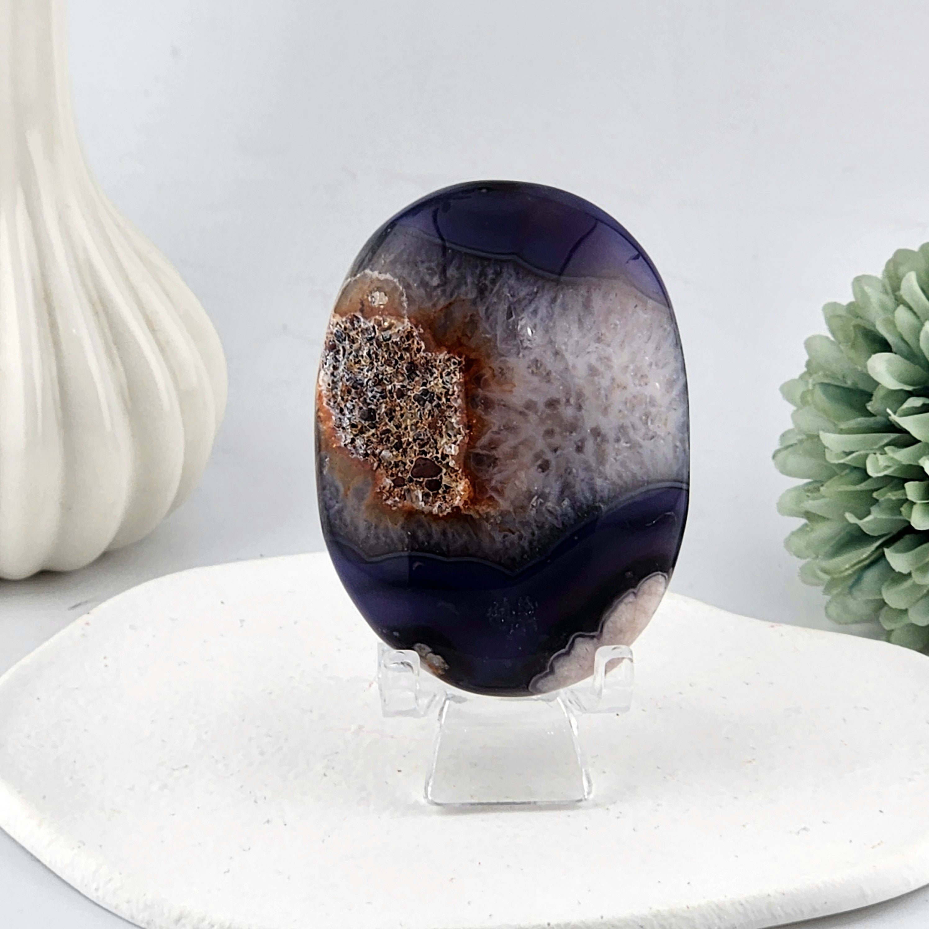 Blue Flower Agate Palmstone