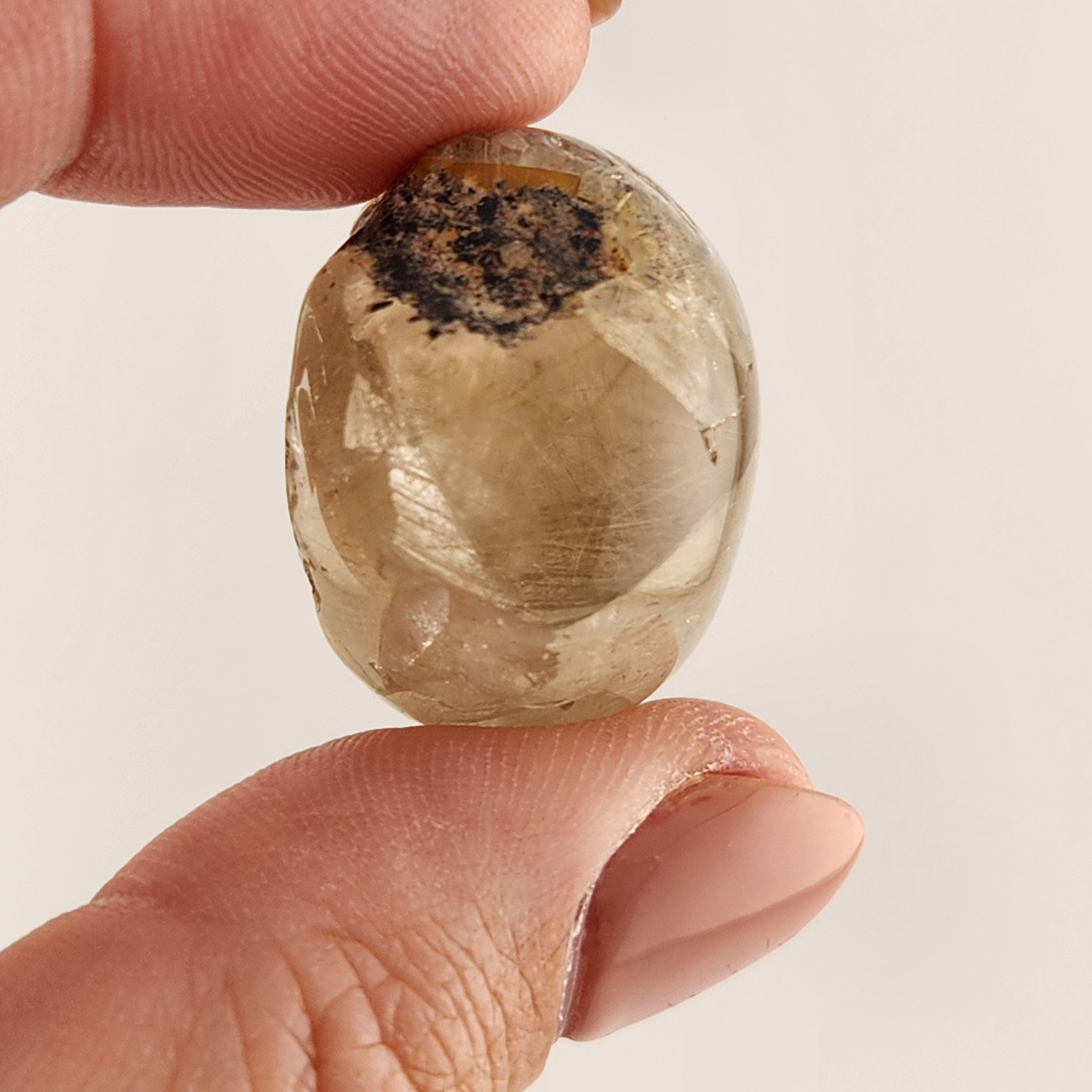 Gold Rutilated Smokey Quartz Tumble