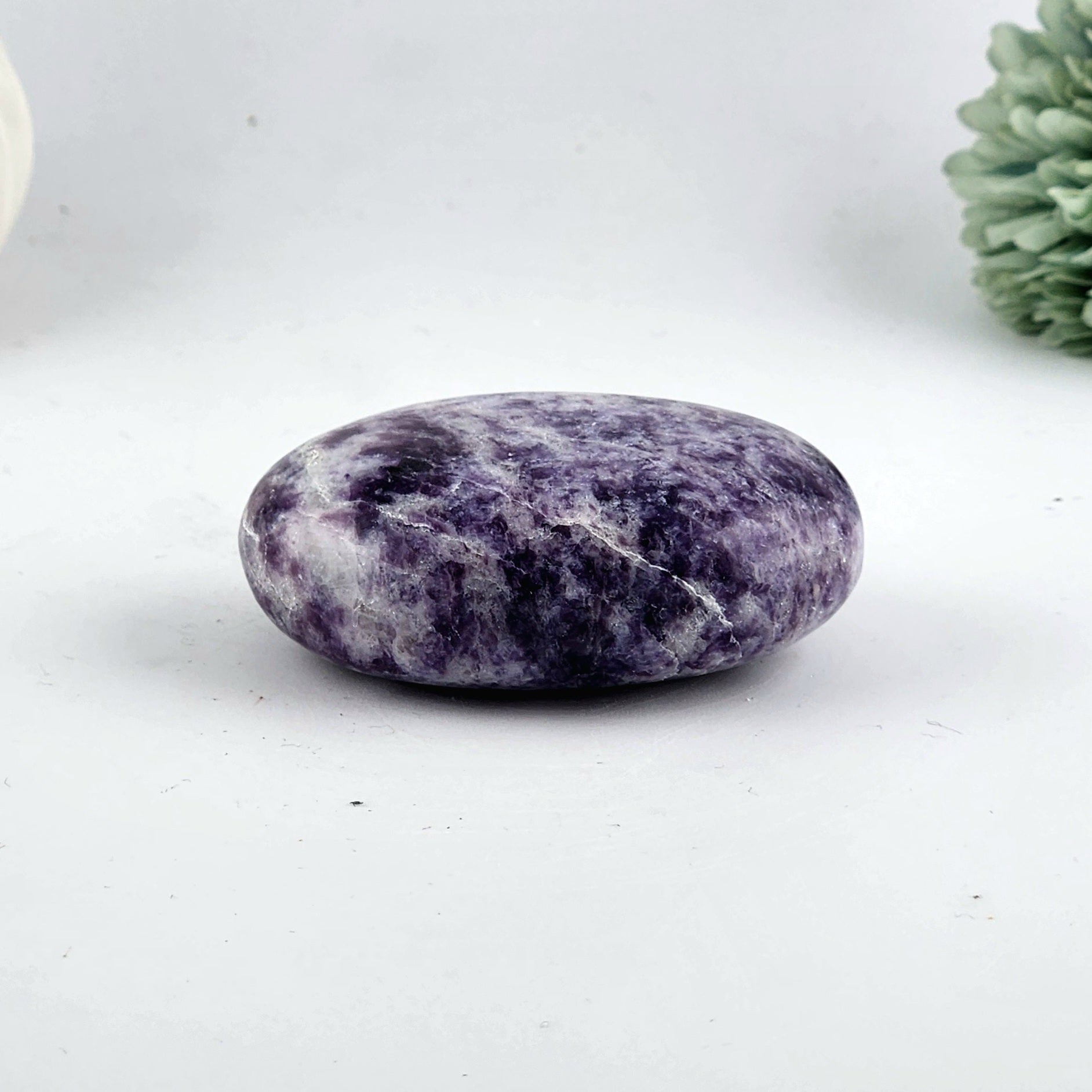 Lepidiolite Palm Stone