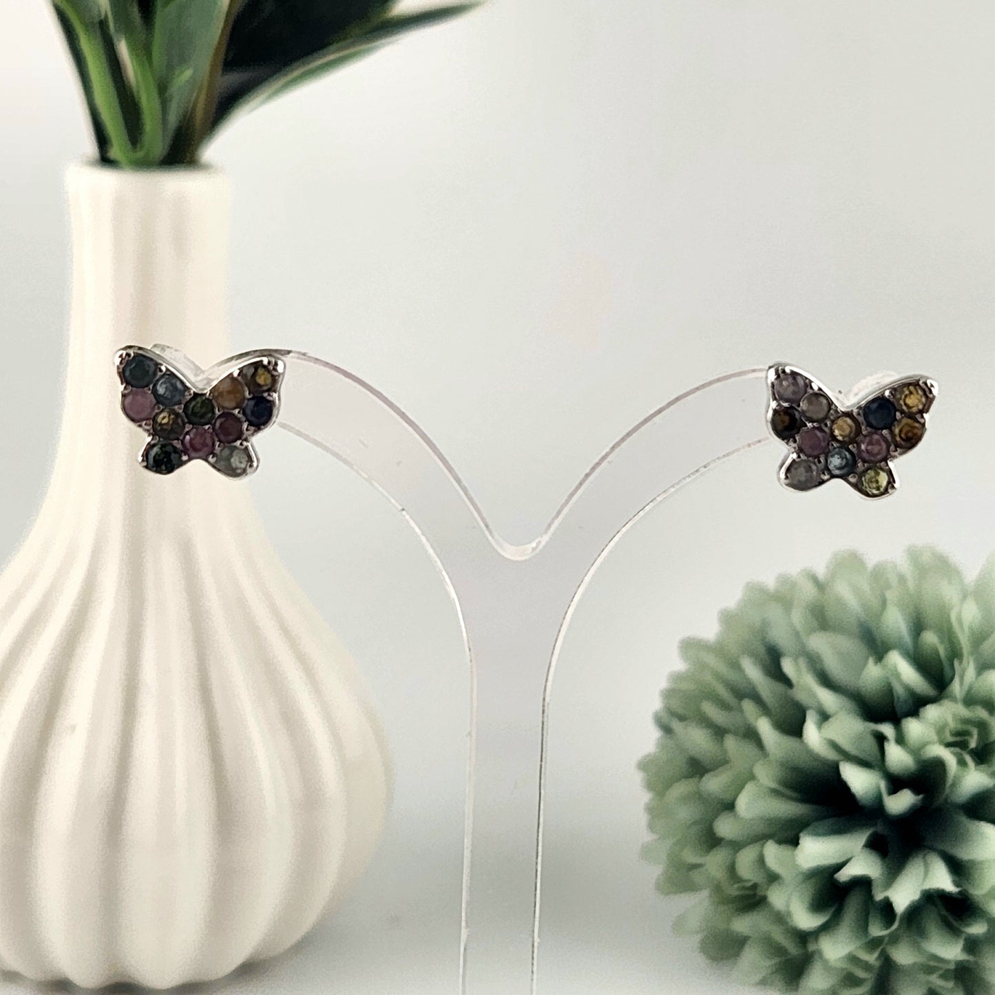 Tourmaline Butterfly Earrings - S925