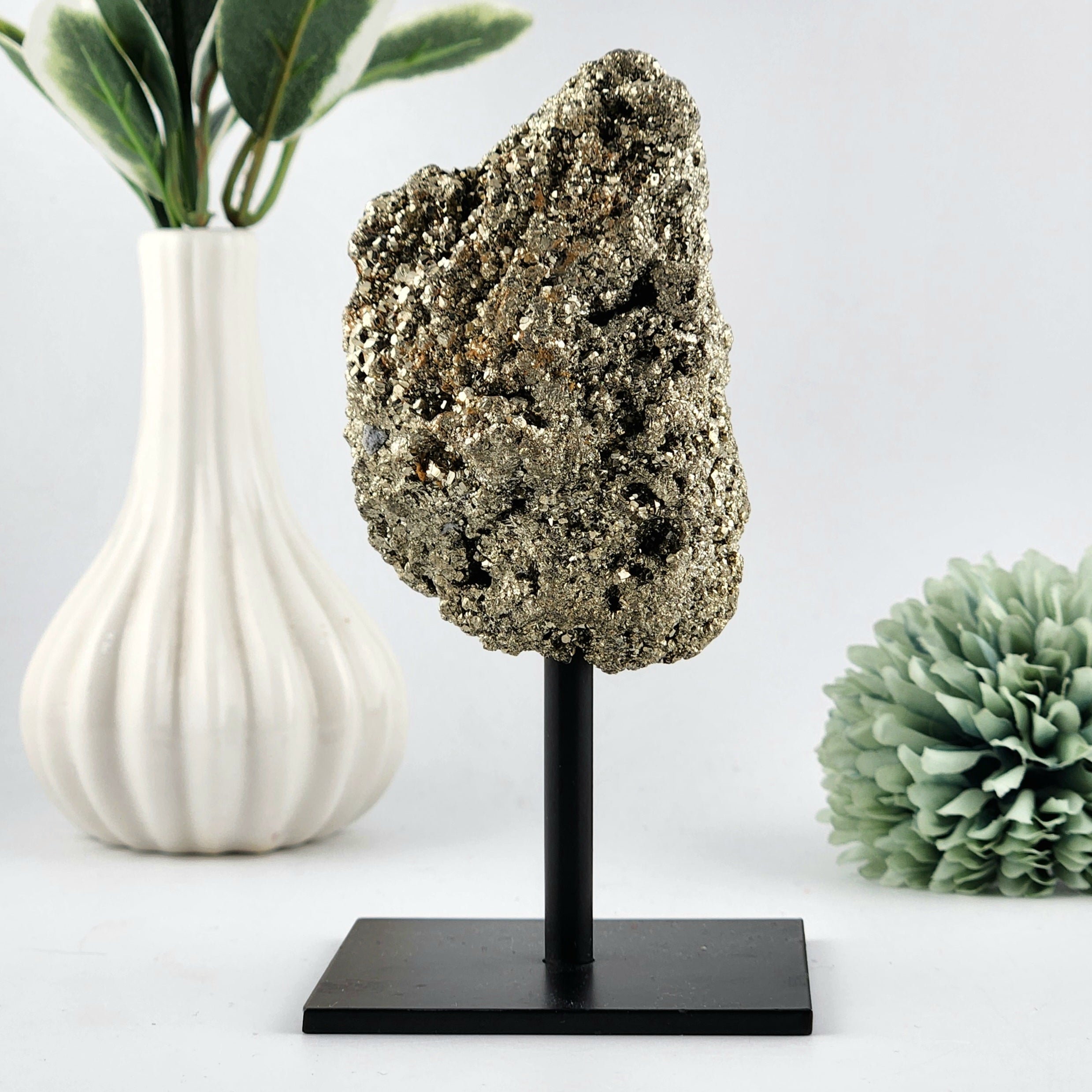Pyrite Cluster On Black Stand