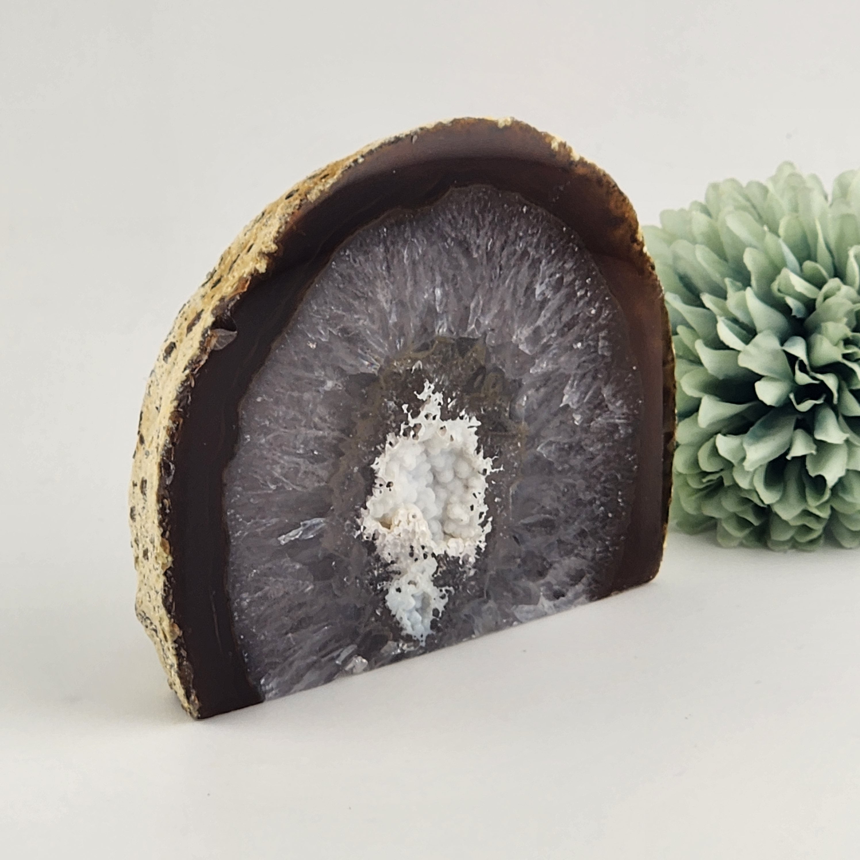 Agate Geode with Quartz Druzy