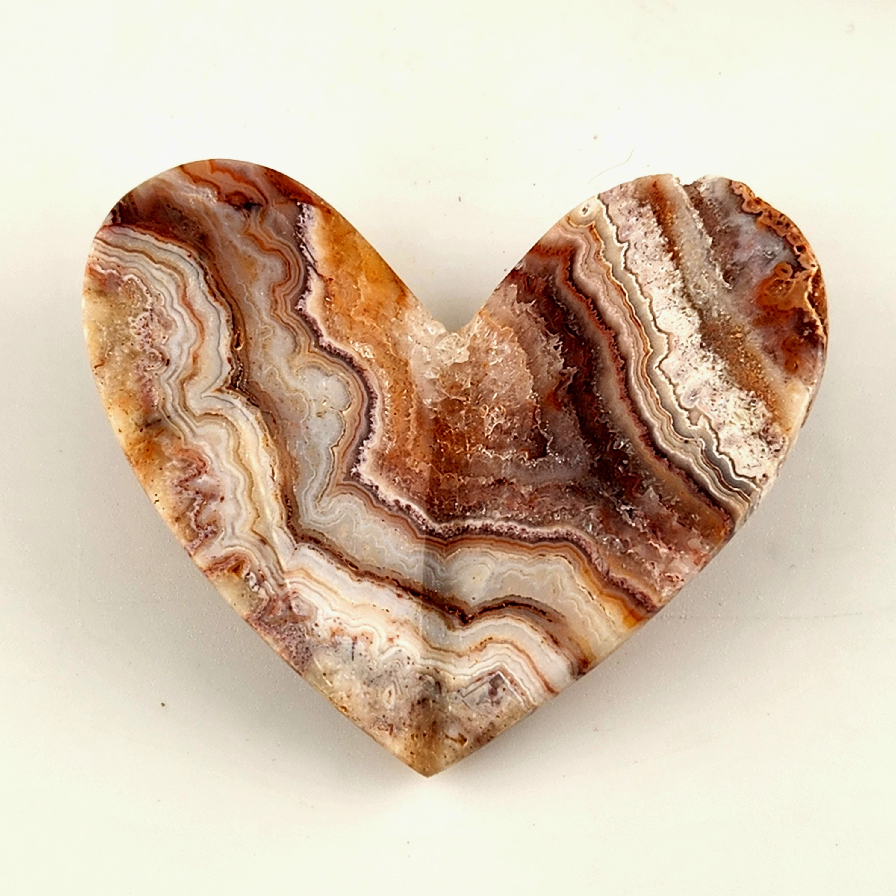 Pink Crazy Lace Agate 3D Heart