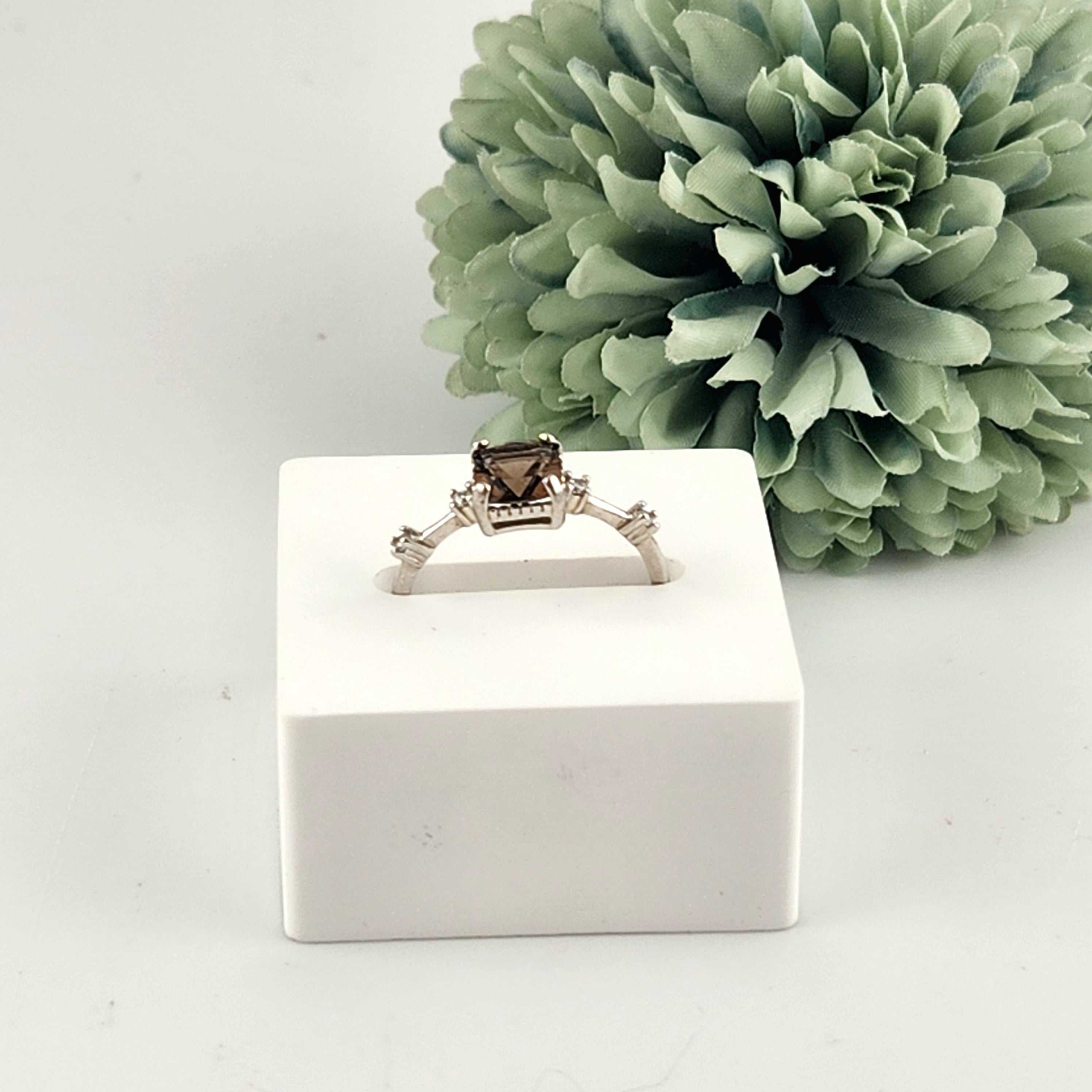 Smokey Quartz Ring - S925 Adjustable