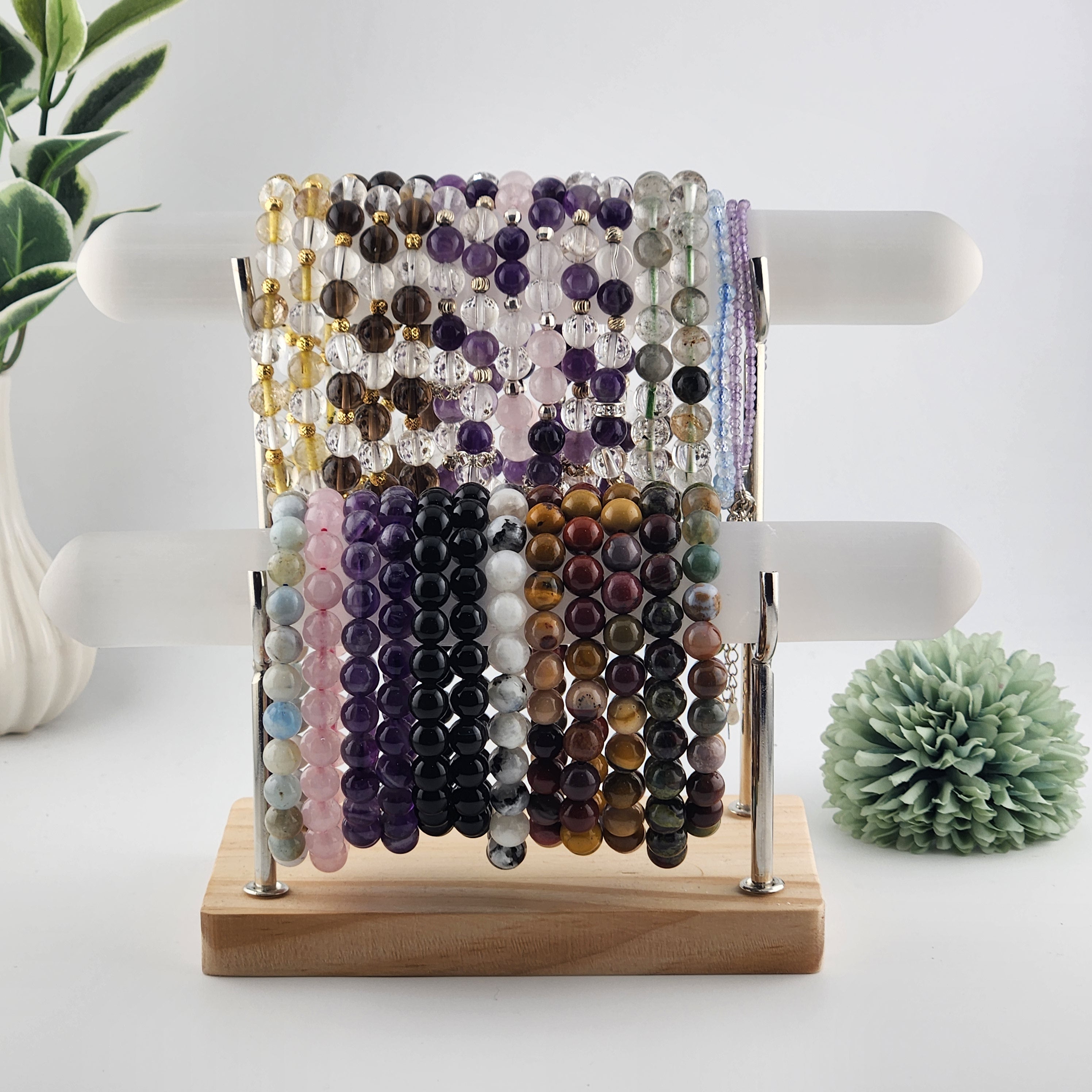 Selenite Bracelet Holder - Double