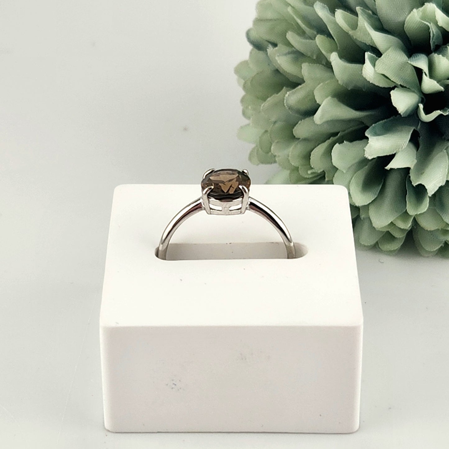 Smokey Quartz Ring - Adjustable S925