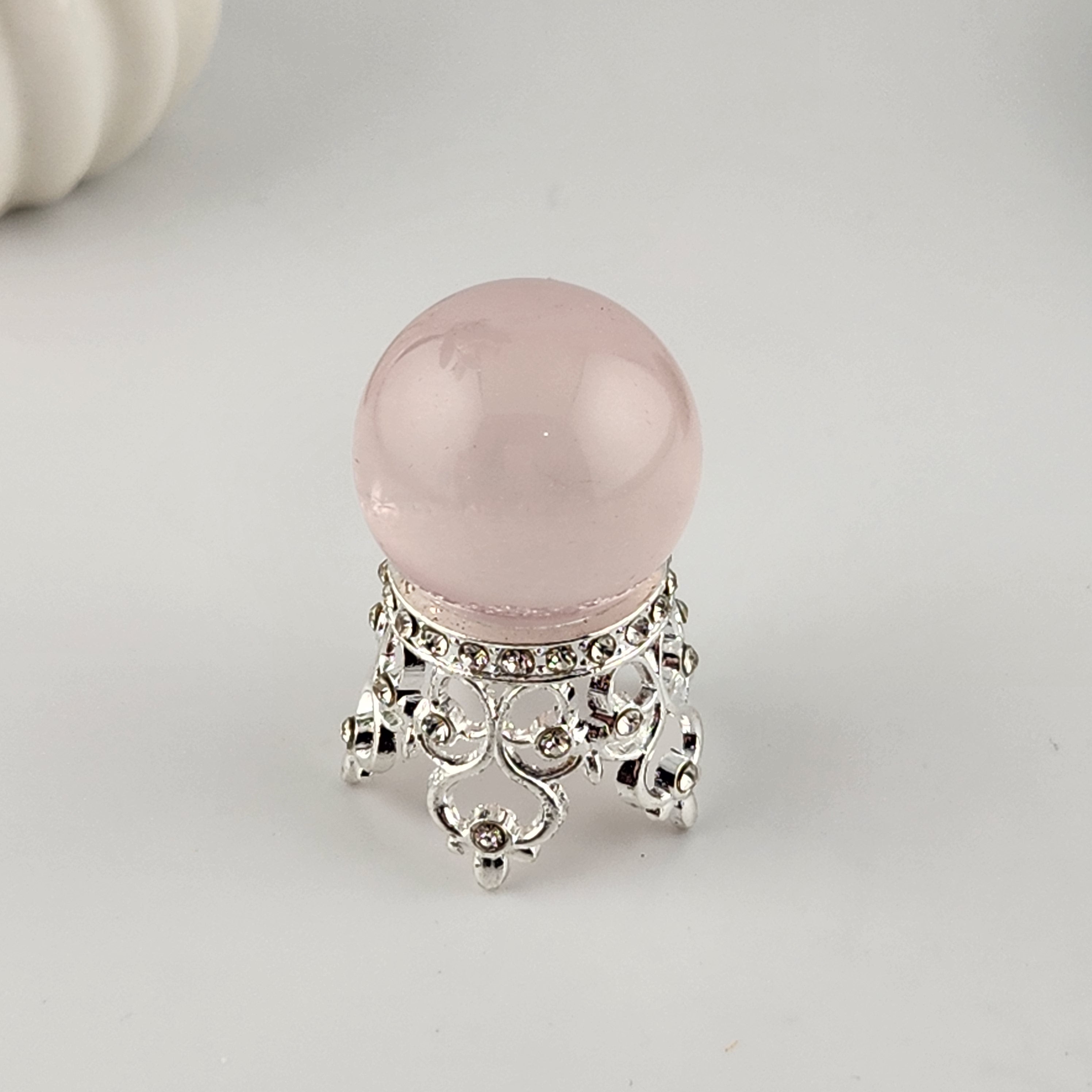 Silver Crown Sphere Stand (With Rhinestones)