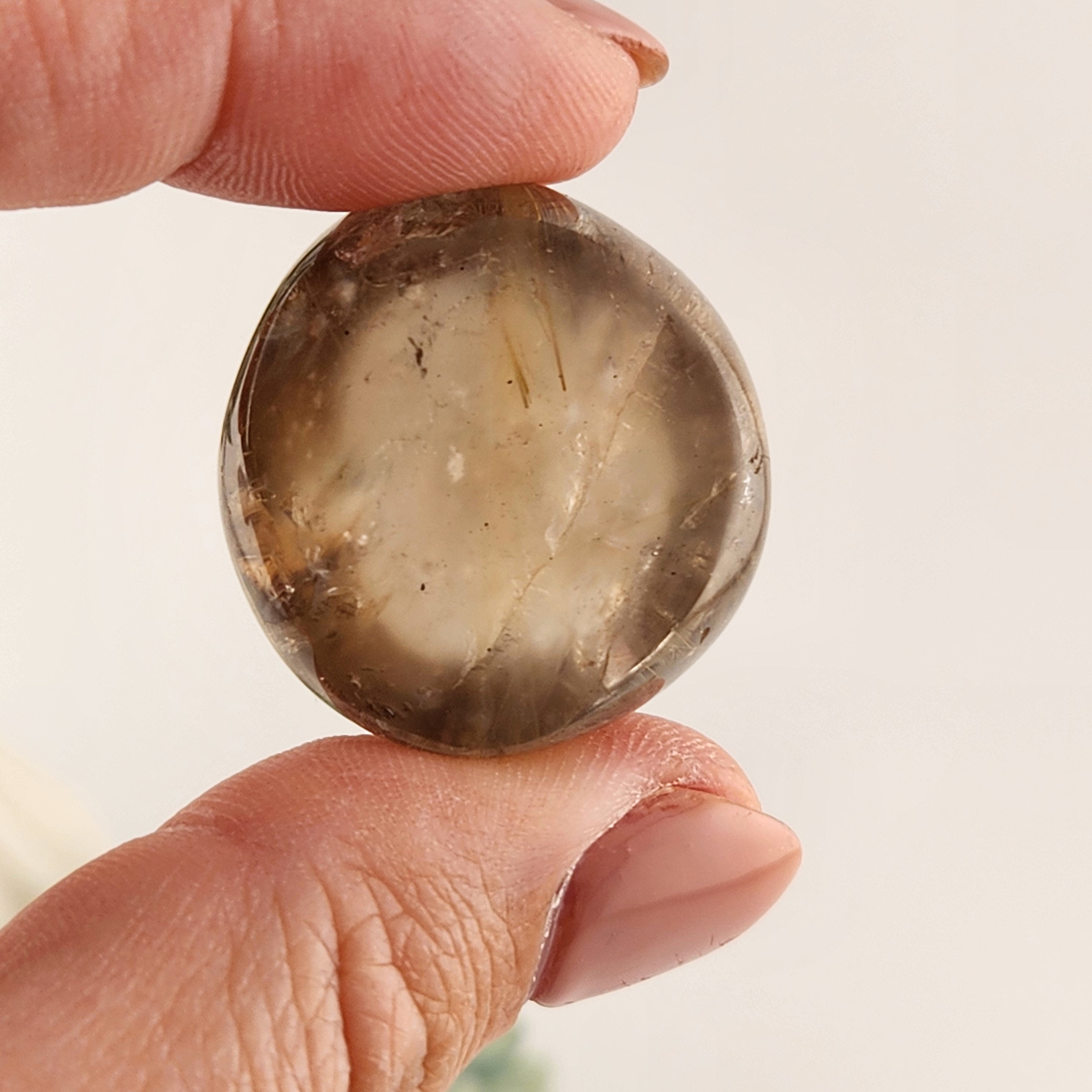 Gold Rutilated Smokey Quartz Tumble