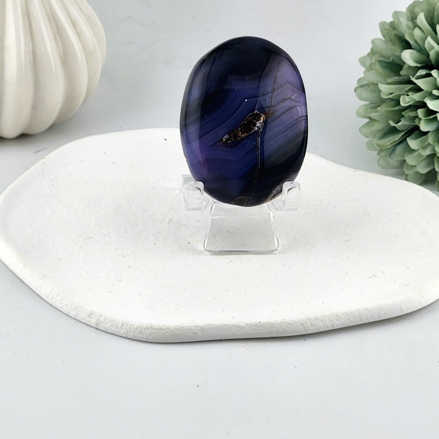 Blue Flower Agate Palmstone