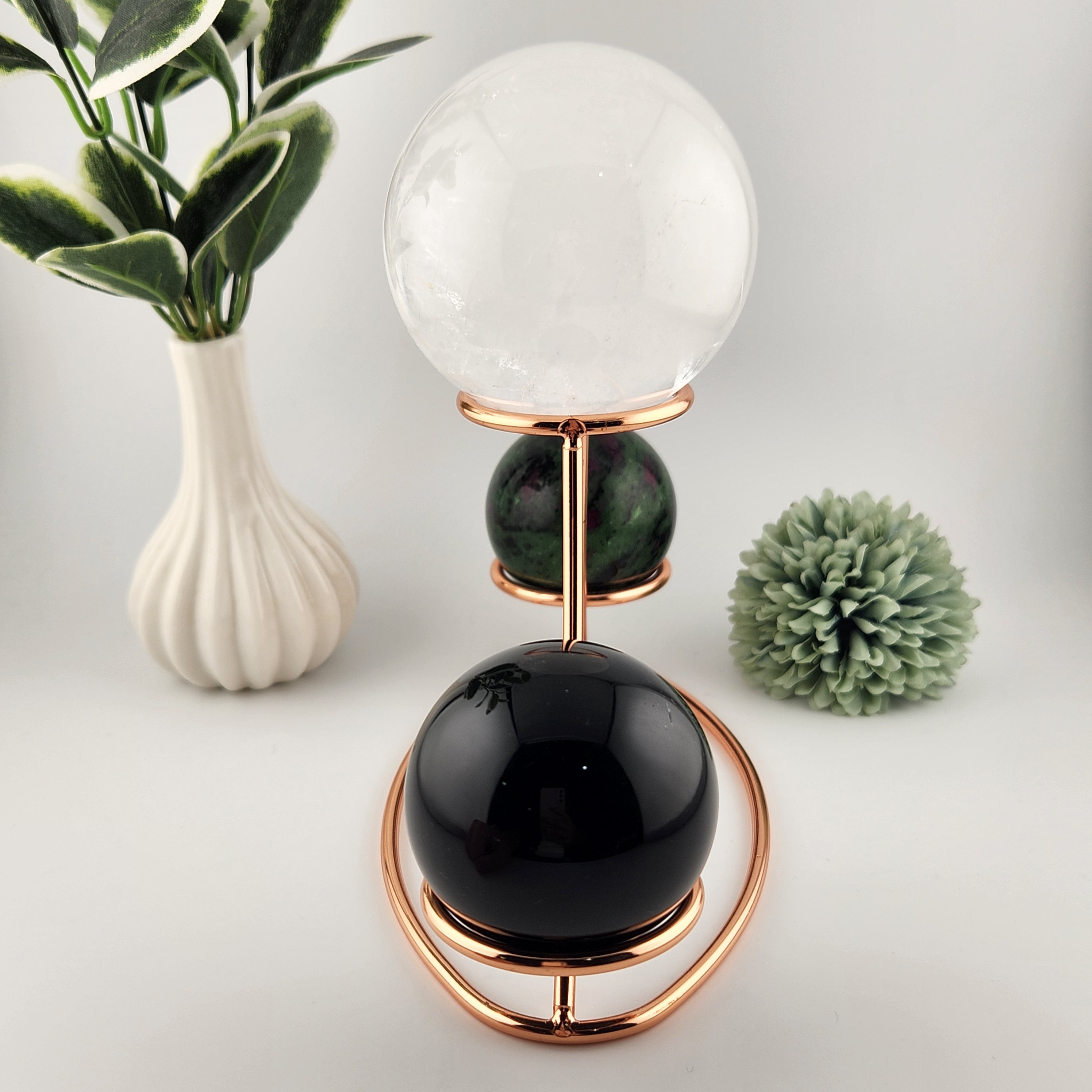 Rose Gold Triple Sphere Stand