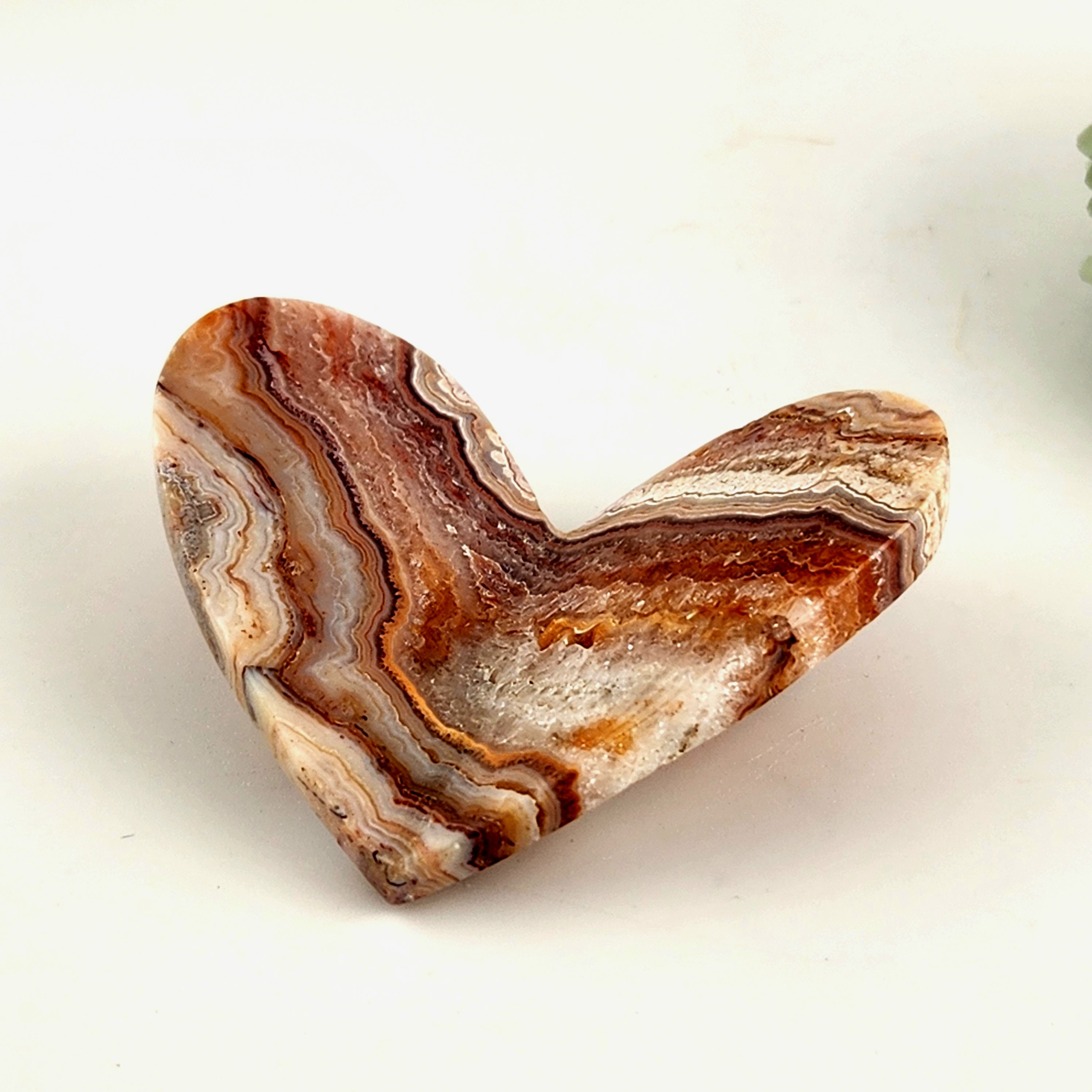 Pink Crazy Lace Agate 3D Heart