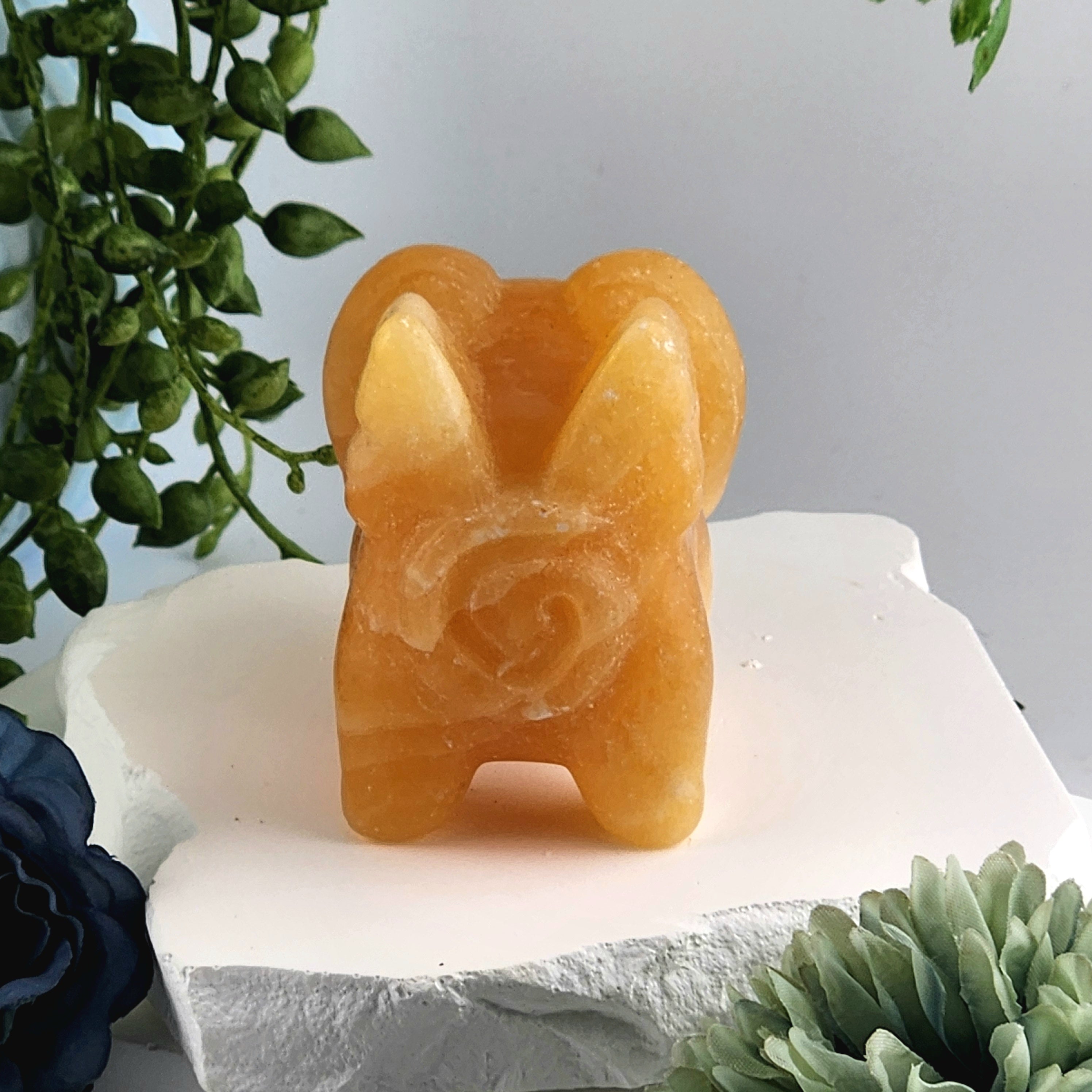 Orange Calcite Flying Pig